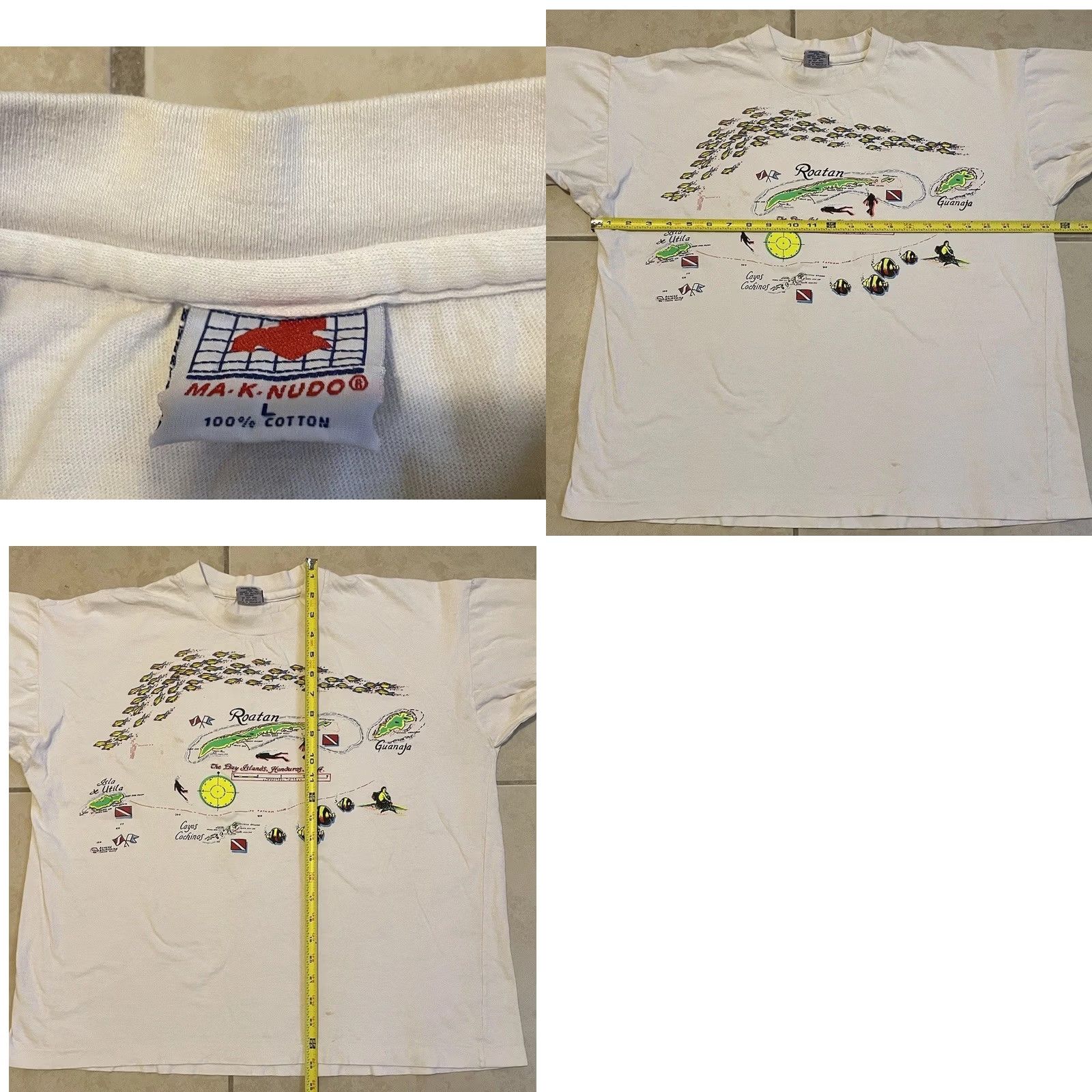 Vintage VINTAGE Honduras Islands Shirt S Mens White Boxy 90s Surf Beach Grunge Faded Ocean Pacific TF Hawaii Ocean Size US S / EU 44-46 / 1 - 10 Thumbnail