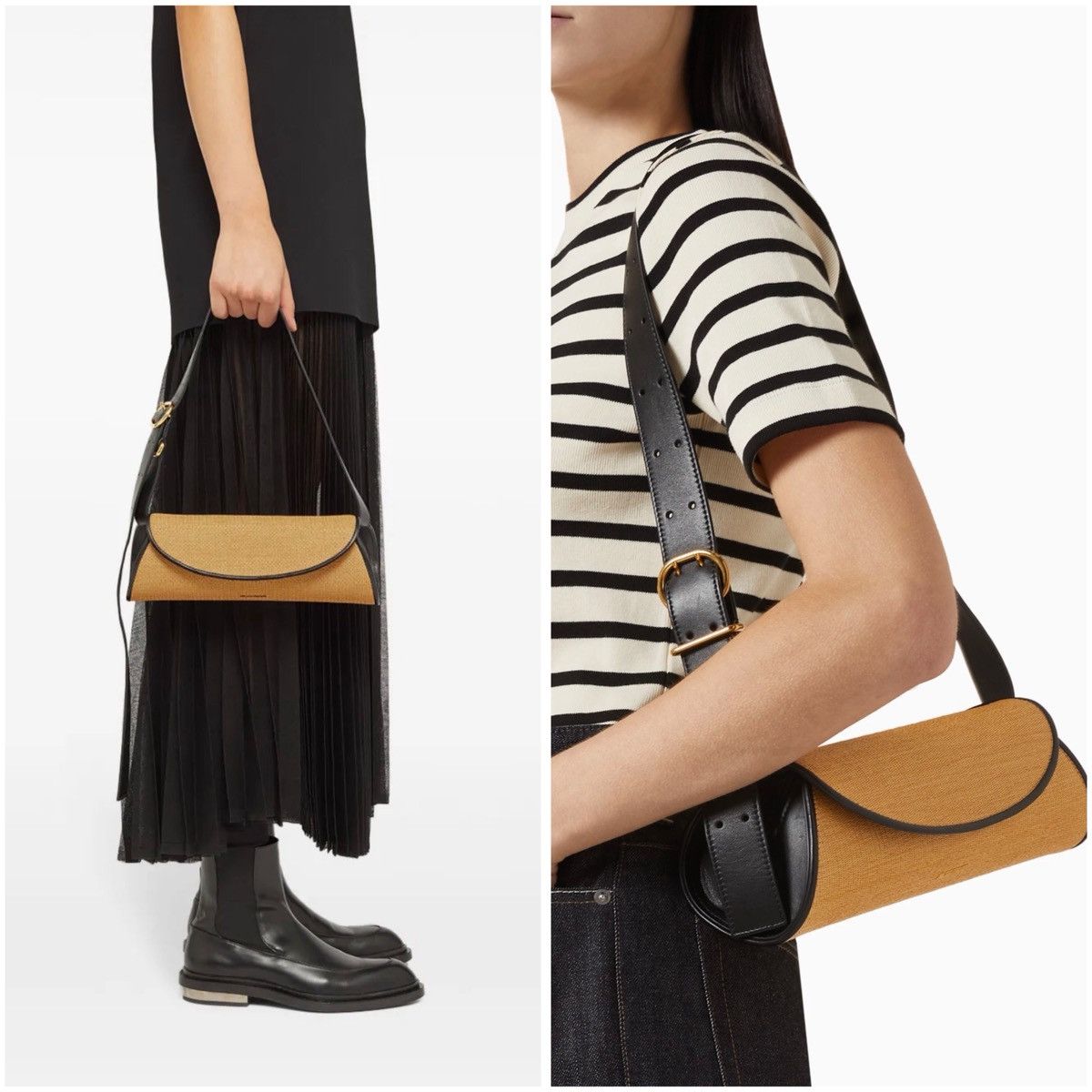 Jil Sander Jil Sander small Cannolo interwoven raffia shoulder bag Size ONE SIZE - 2 Thumbnail