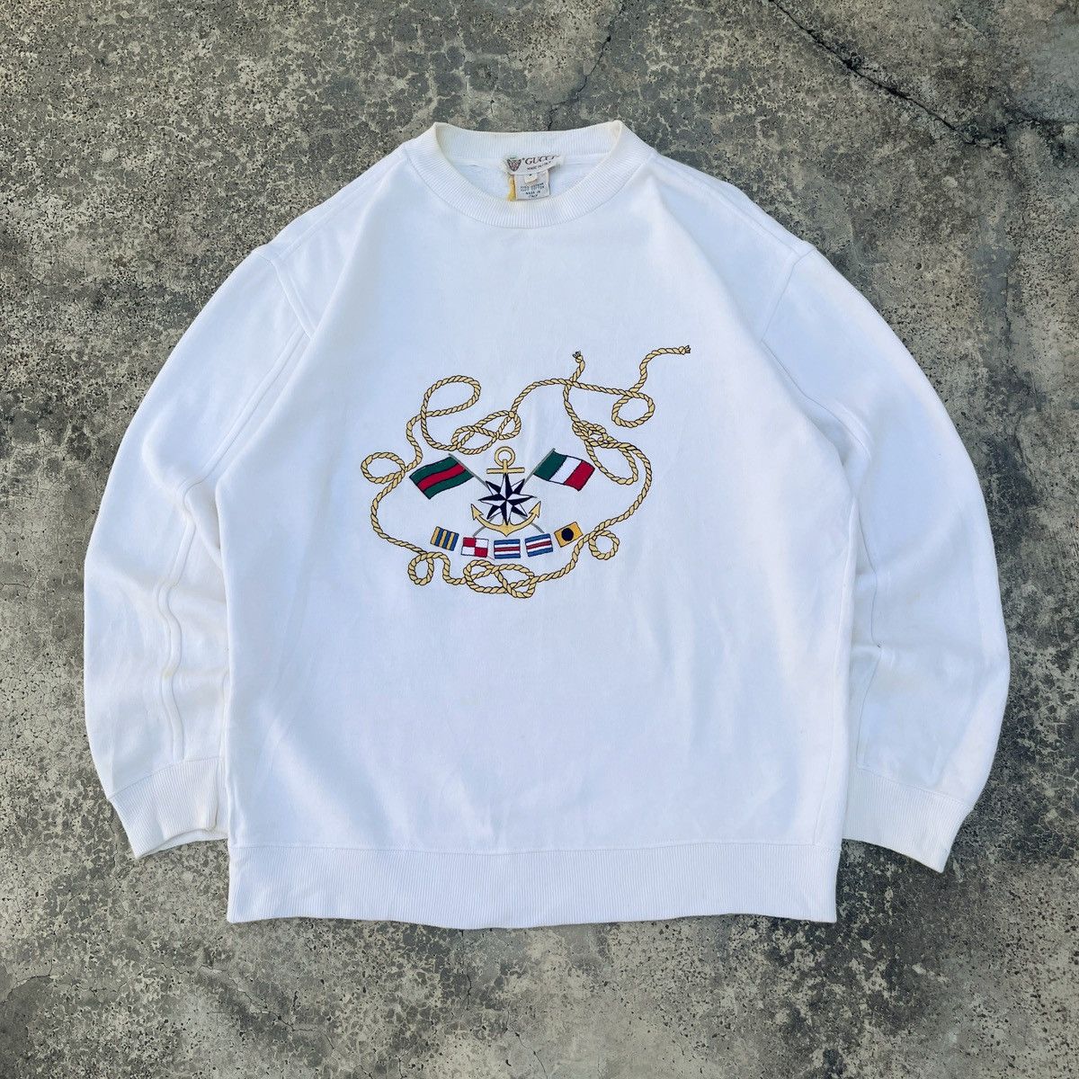 Gucci Vintage 90s Gucci Embroidy Sailor Design Old Money Size US S / EU 44-46 / 1 - 1 Thumbnail