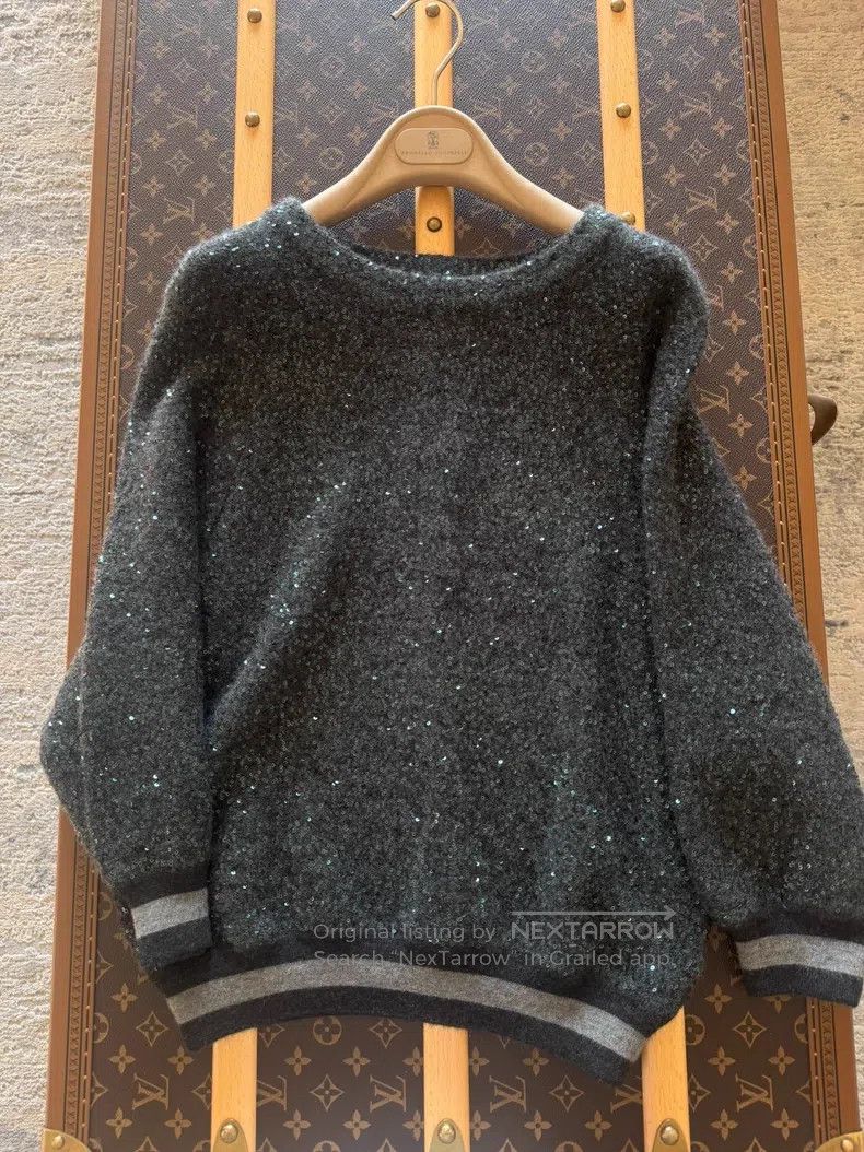 Brunello Cucinelli Brunello Cucinelli Heavy Sequin Knit Top Size S / US 4 / IT 40 - 2 Thumbnail