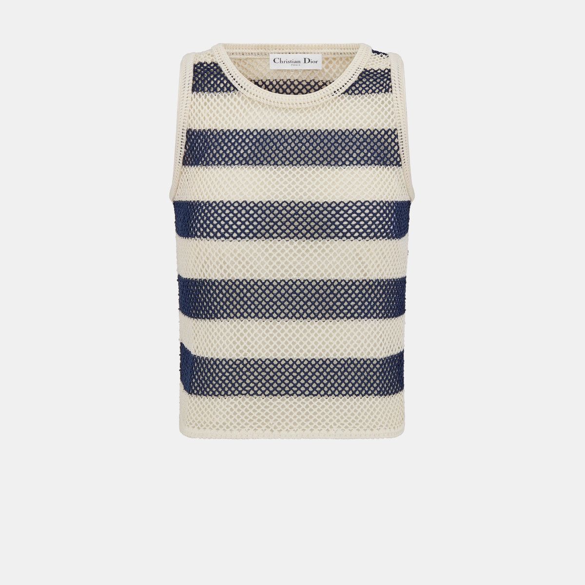 o1bcso1str0225 Marinière Sleeveless Top in Nany Blue/White