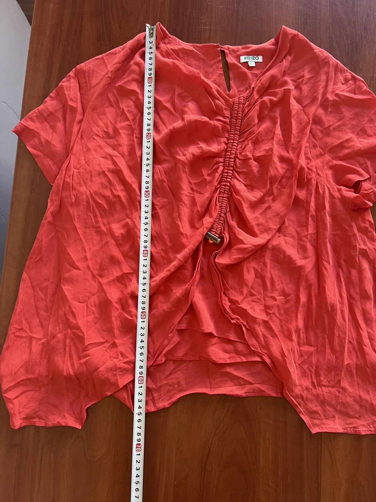 Kenzo Kenzo 41% Silk Blouses Short Sleeve Women’s Red Size M (42) Size M / US 6-8 / IT 42-44 - 11 Thumbnail