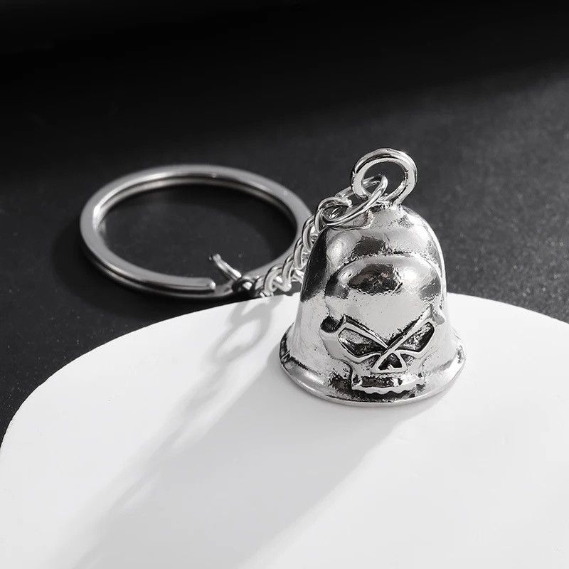 Vintage Retro Skull Head Bell Keychain Size ONE SIZE - 1 Thumbnail