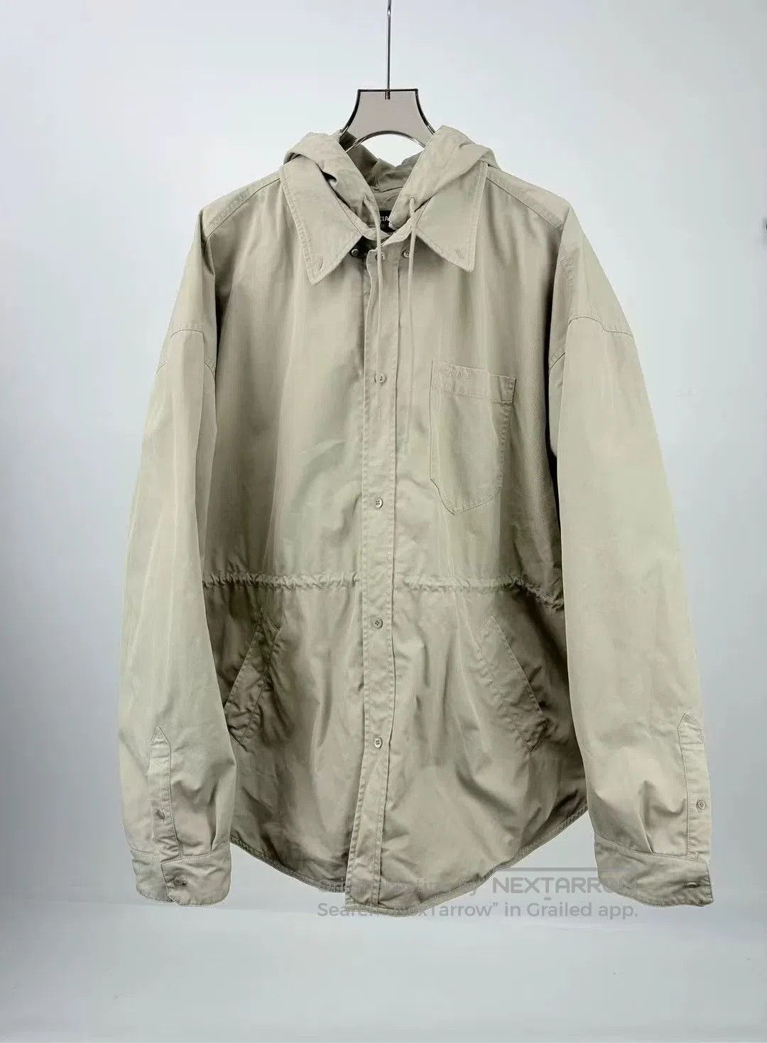 Balenciaga Balenciaga Khaki Oversized Hooded Trench. Size US L / EU 52-54 / 3 - 1 Thumbnail