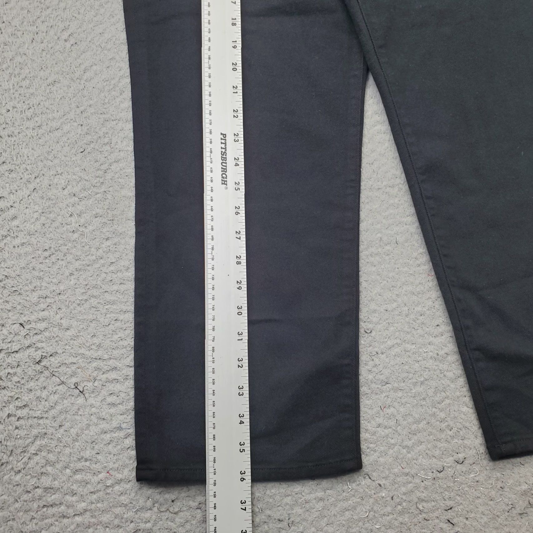 Express Express Jeans Womens Size 12 Black Stretch Straight Leg Ankle High Rise 5 Pocket Jeans Size 34" / US 12 / IT 48 - 3 Thumbnail