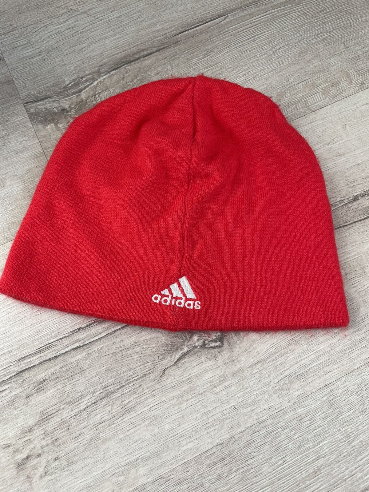 Adidas × Vintage Rare Vintage Y2k Adidas Big Logo Knit Beanie Hat Tight Fit Size ONE SIZE - 4 Thumbnail