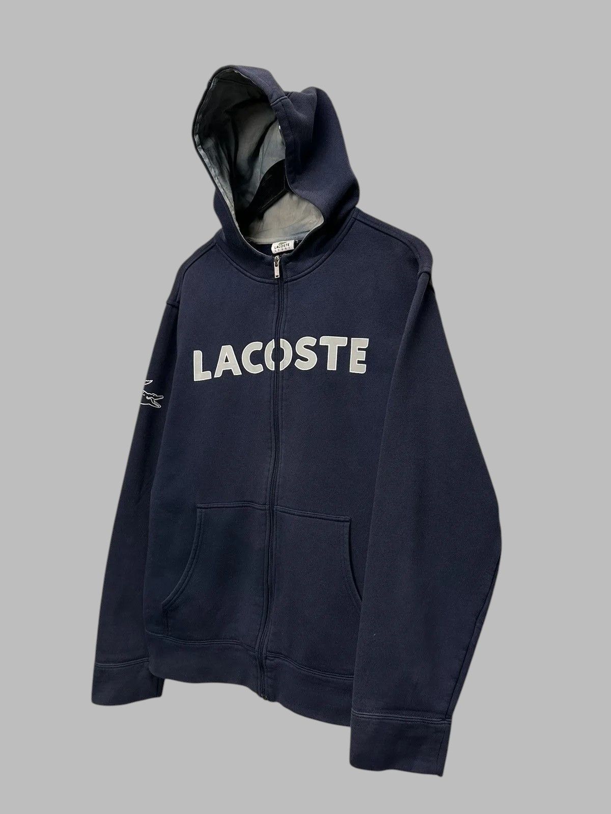 Lacoste Blue Lacoste Hoodie Vintage Sport Casual Crocodile Street Size US L / EU 52-54 / 3 - 4 Thumbnail