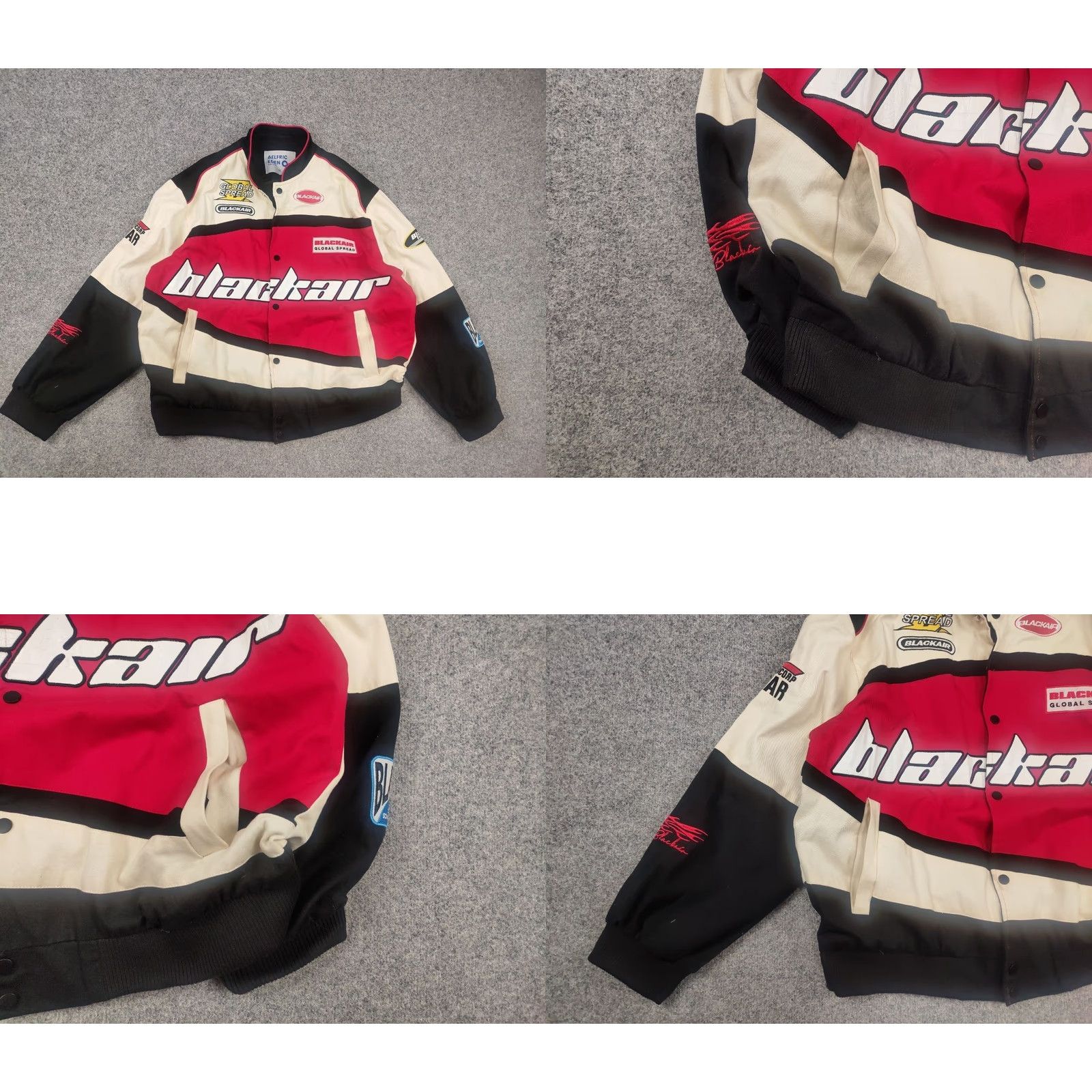 Vintage Aelfric Eden Blackair Motorsports Vintage Racing Bomber Jacket Logo Y2K Style Mens M Black Logo 90s Racing Jacket Size US M / EU 48-50 / 2 - 8 Thumbnail