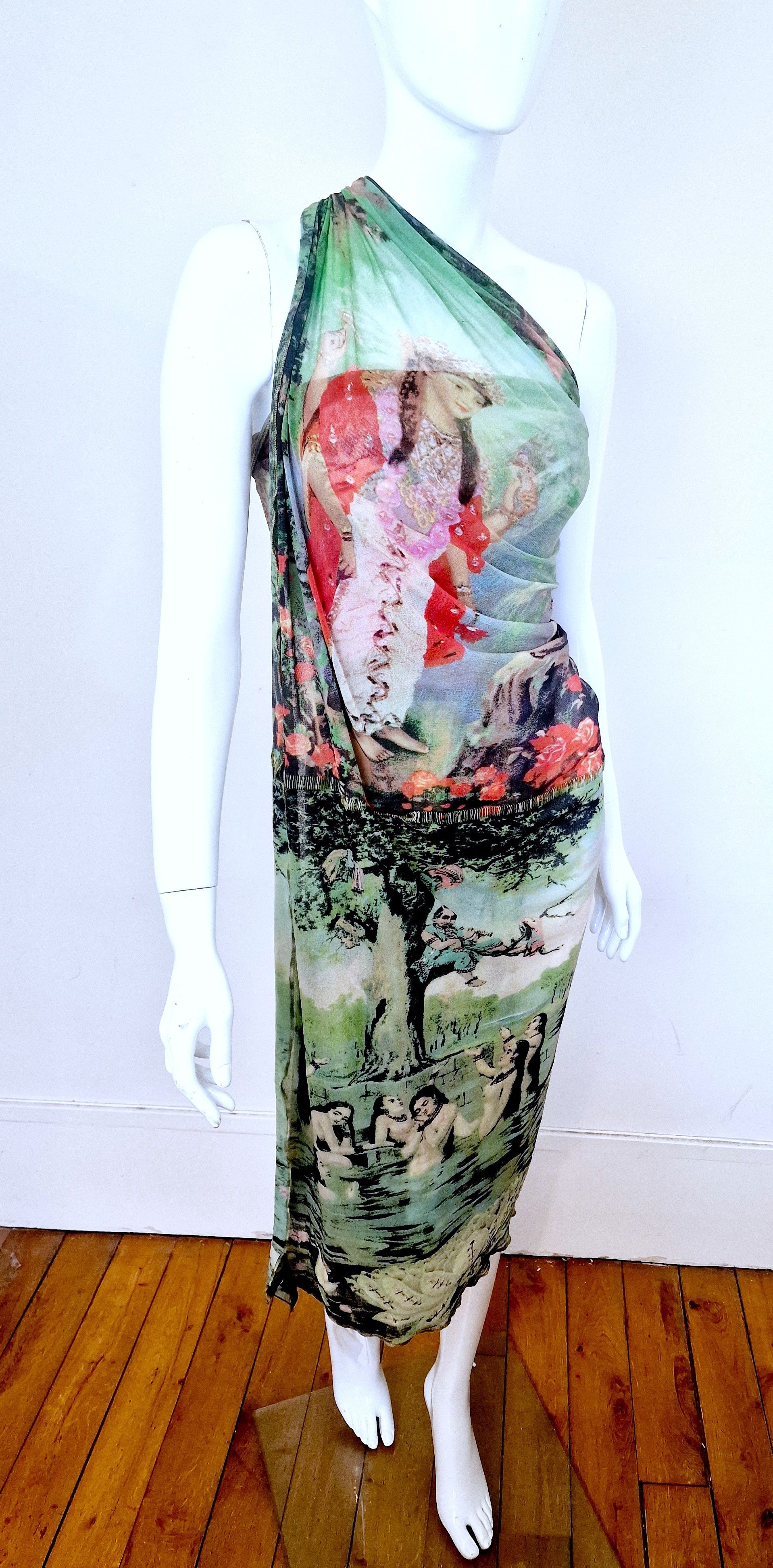 Jean Paul Gaultier Jean Paul Gaultier S/S 1998 Frida Kahlo Mesh Pareo Dress Size M / US 6-8 / IT 42-44 - 10 Thumbnail