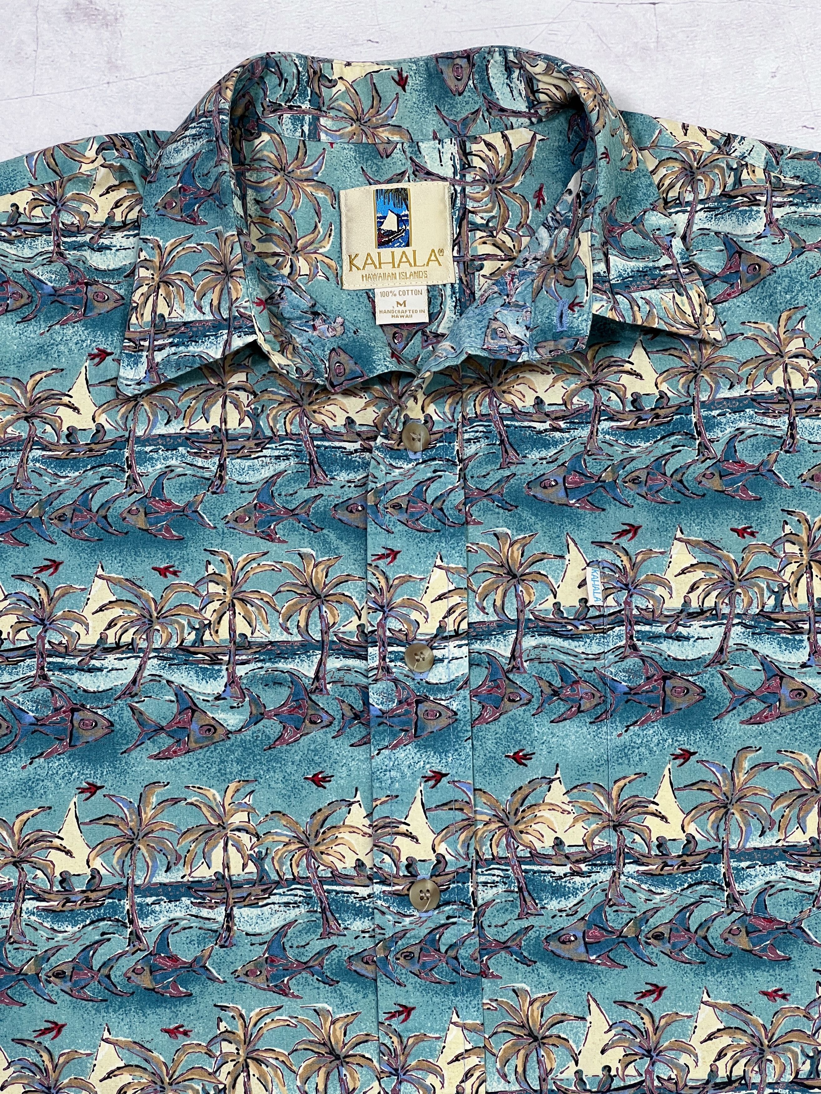 Other Vintage Kahala Hawaiian Shirt Fish & Palms Size US M / EU 48-50 / 2 - 4 Thumbnail