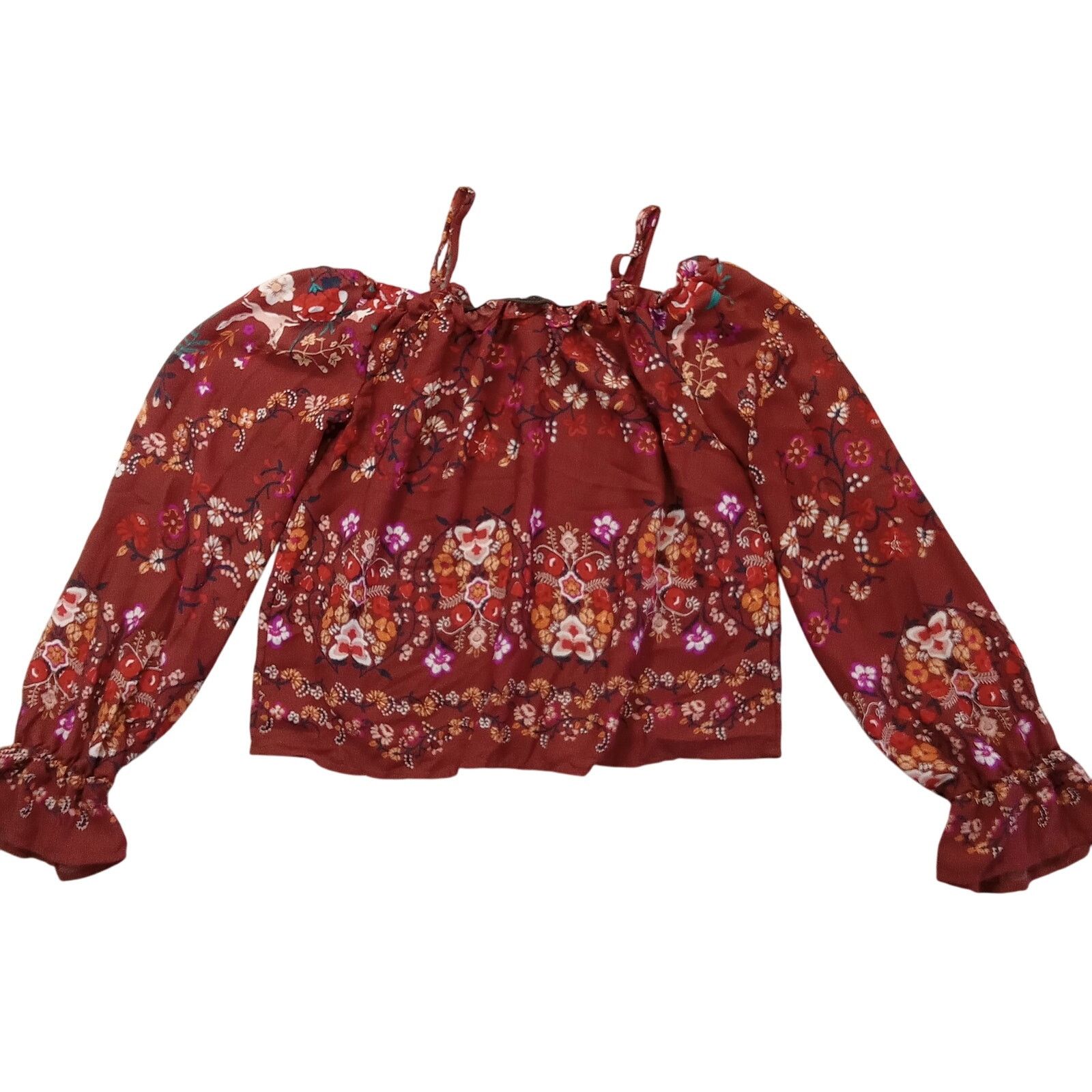 & Other Stories Rue 21 Top XS Women's Long Sleeve Blouse Floral Faux Button Size XXL / US 16-18 / IT 52-54 - 2 Thumbnail