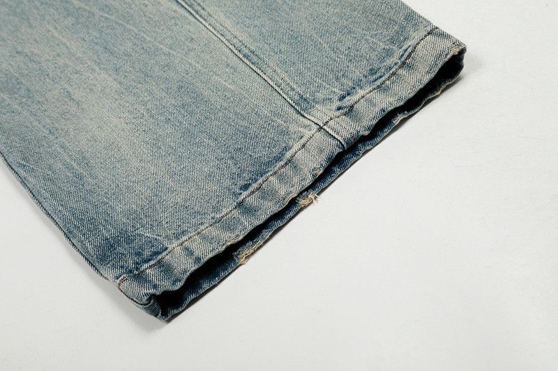 Vintage Men's high school street light blue patchwork curved jeans Size US 32 / EU 48 - 6 Thumbnail
