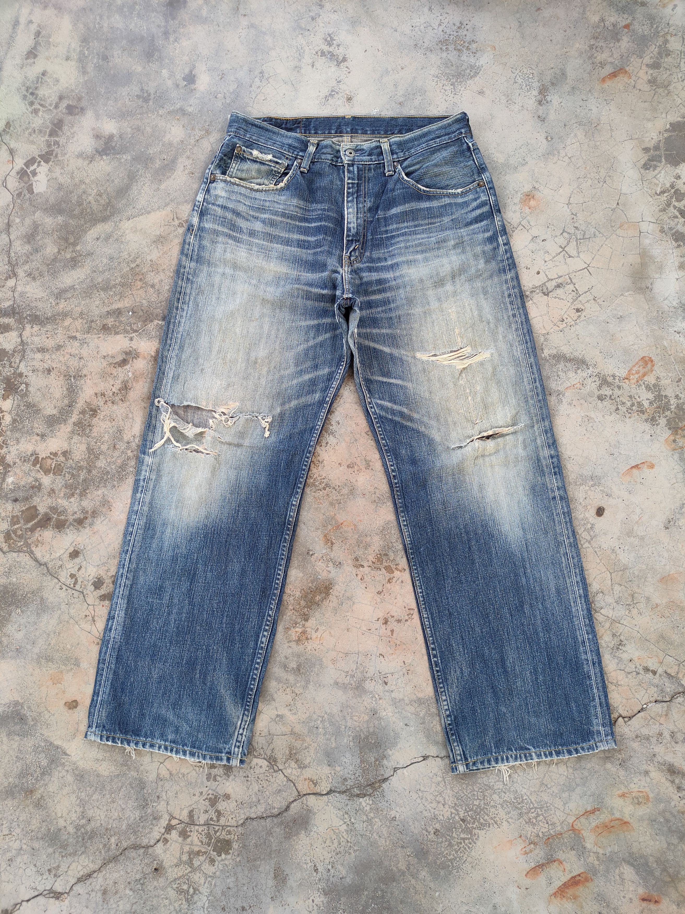 Levi's W34 VINTAGE LEVI'S 504 FADED DISTRESSED JEANS DENIM PANTS