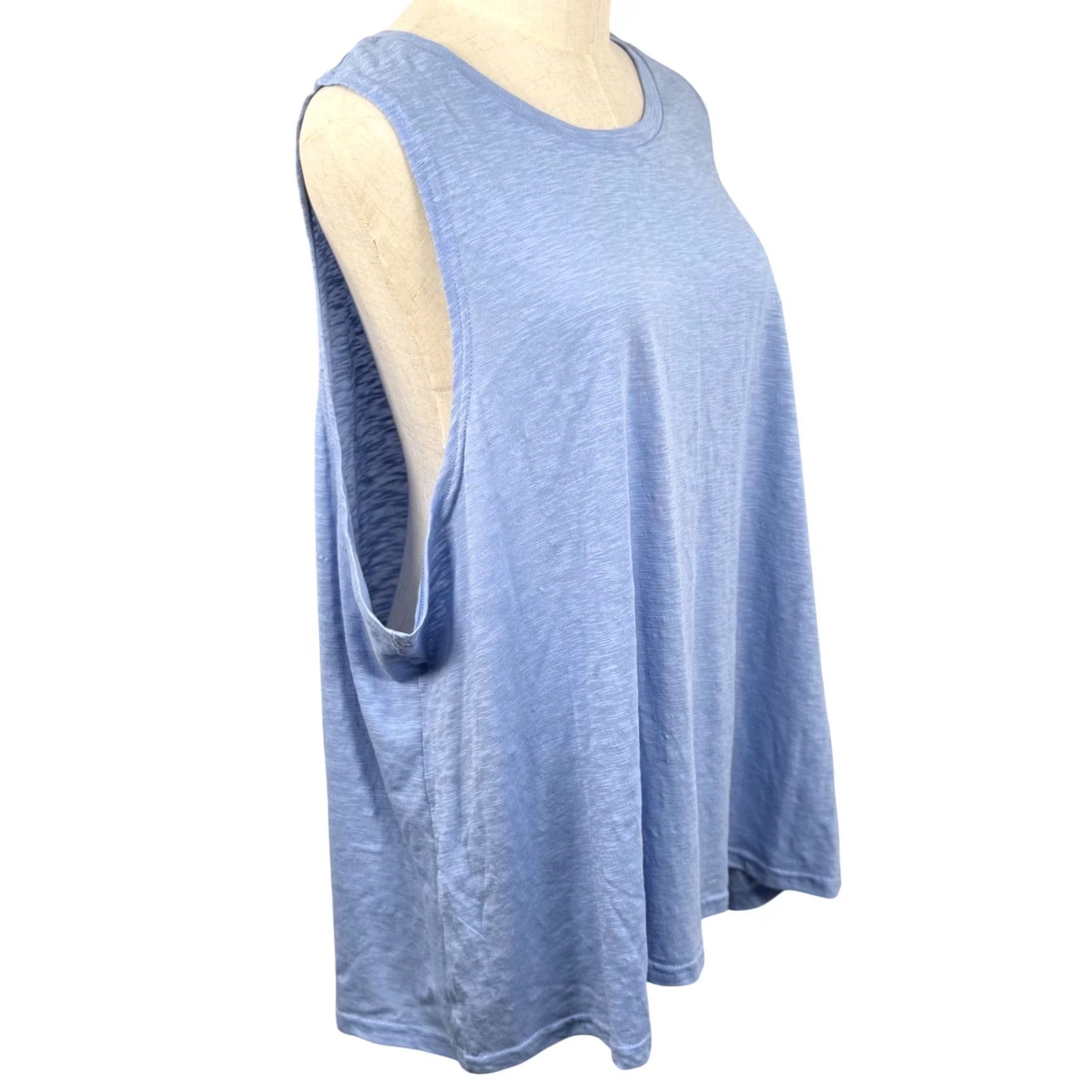 Vintage VINTAGE Penelope Rose Tank Top Womens 3X Sleeveless Cotton Blend Slub Knit Blue NWT Size XXL / US 16-18 / IT 52-54 - 4 Thumbnail