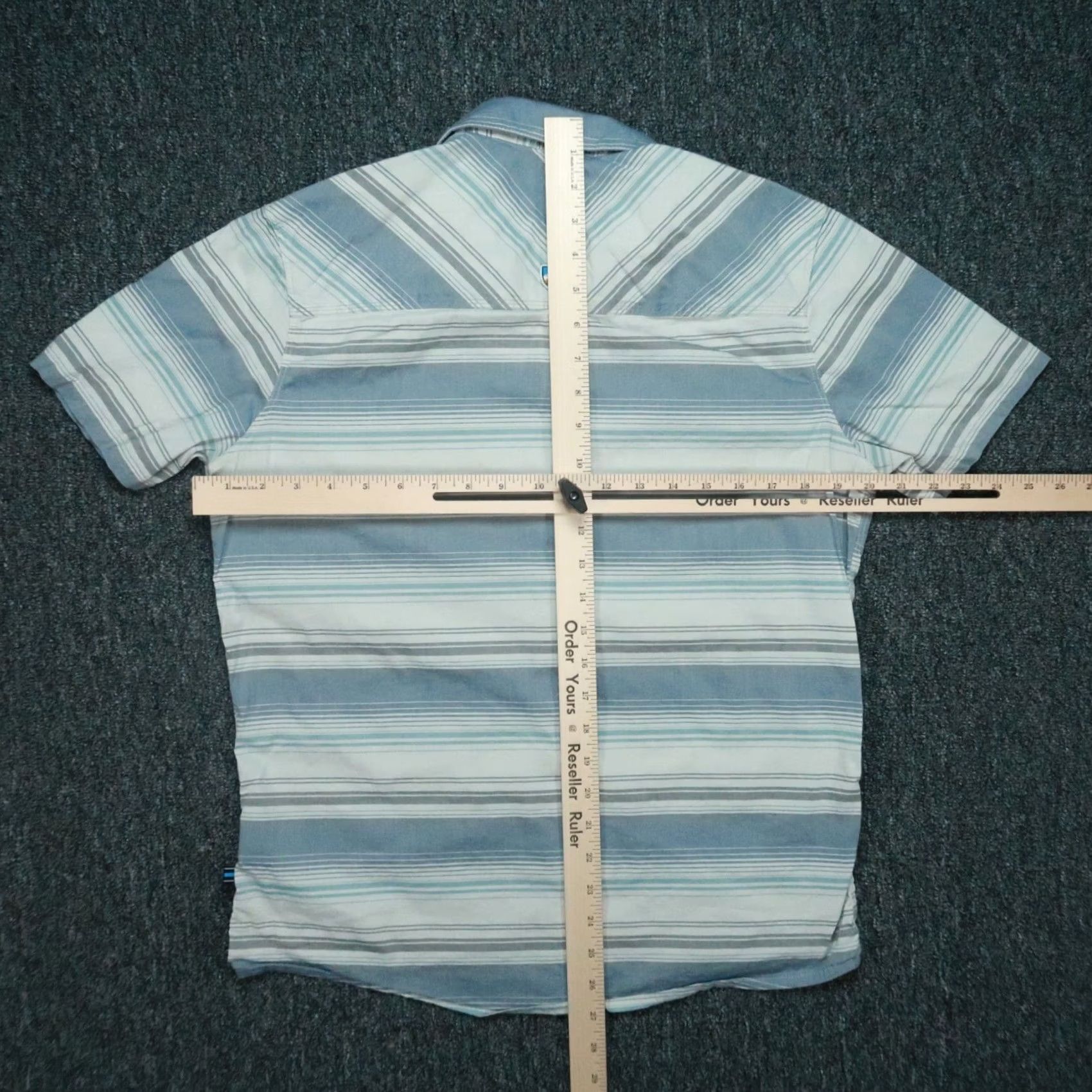 Vintage Kuhl Shirt Mens Small Blue Gray Intriguer SS Snap Striped Short Sleeve Hiking Size US S / EU 44-46 / 1 - 5 Thumbnail