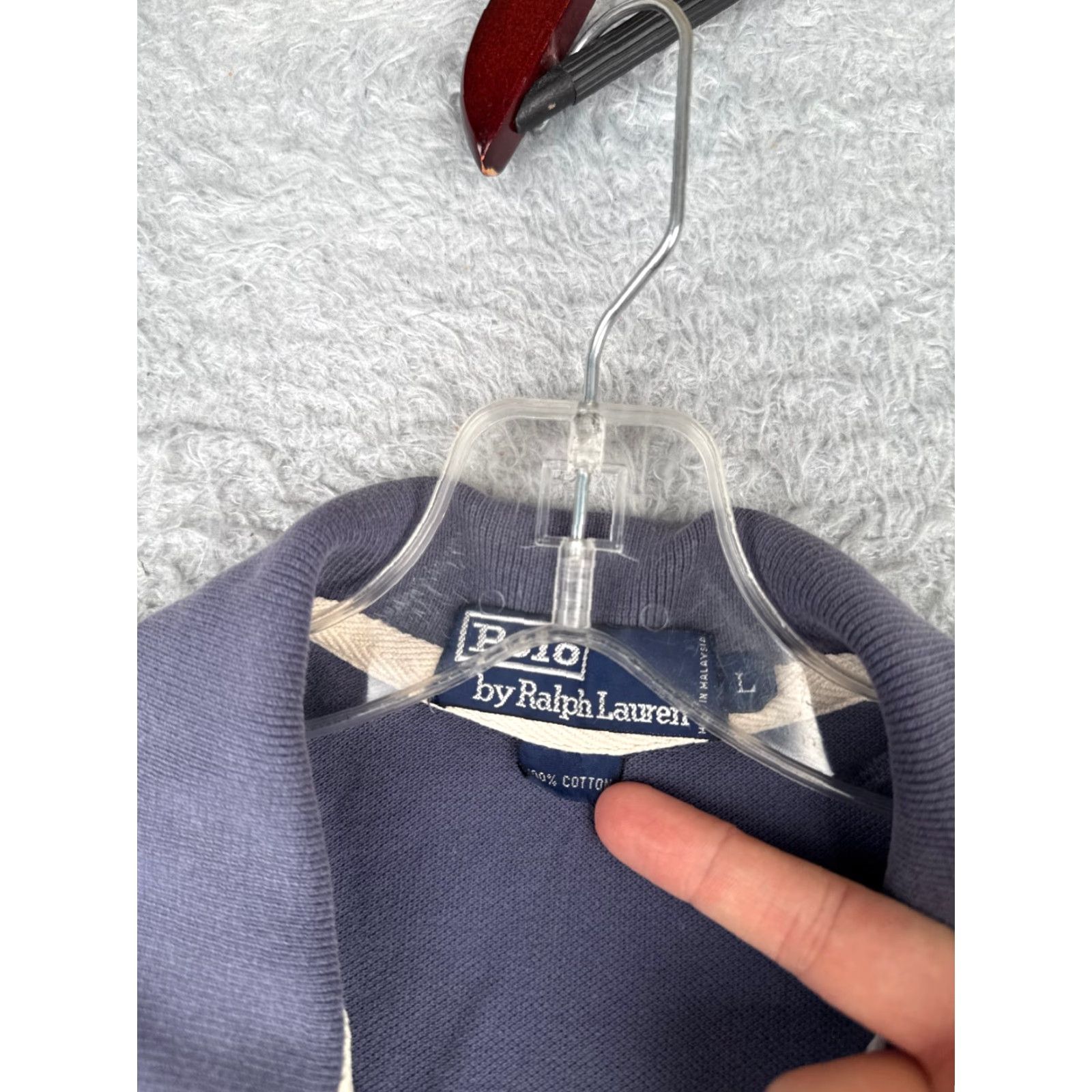 Ralph Lauren VINTAGE Ralph Lauren Polo Shirt Adult Large Blue Short Sleeve Cotton Casual Mens Size US L / EU 52-54 / 3 - 7 Thumbnail