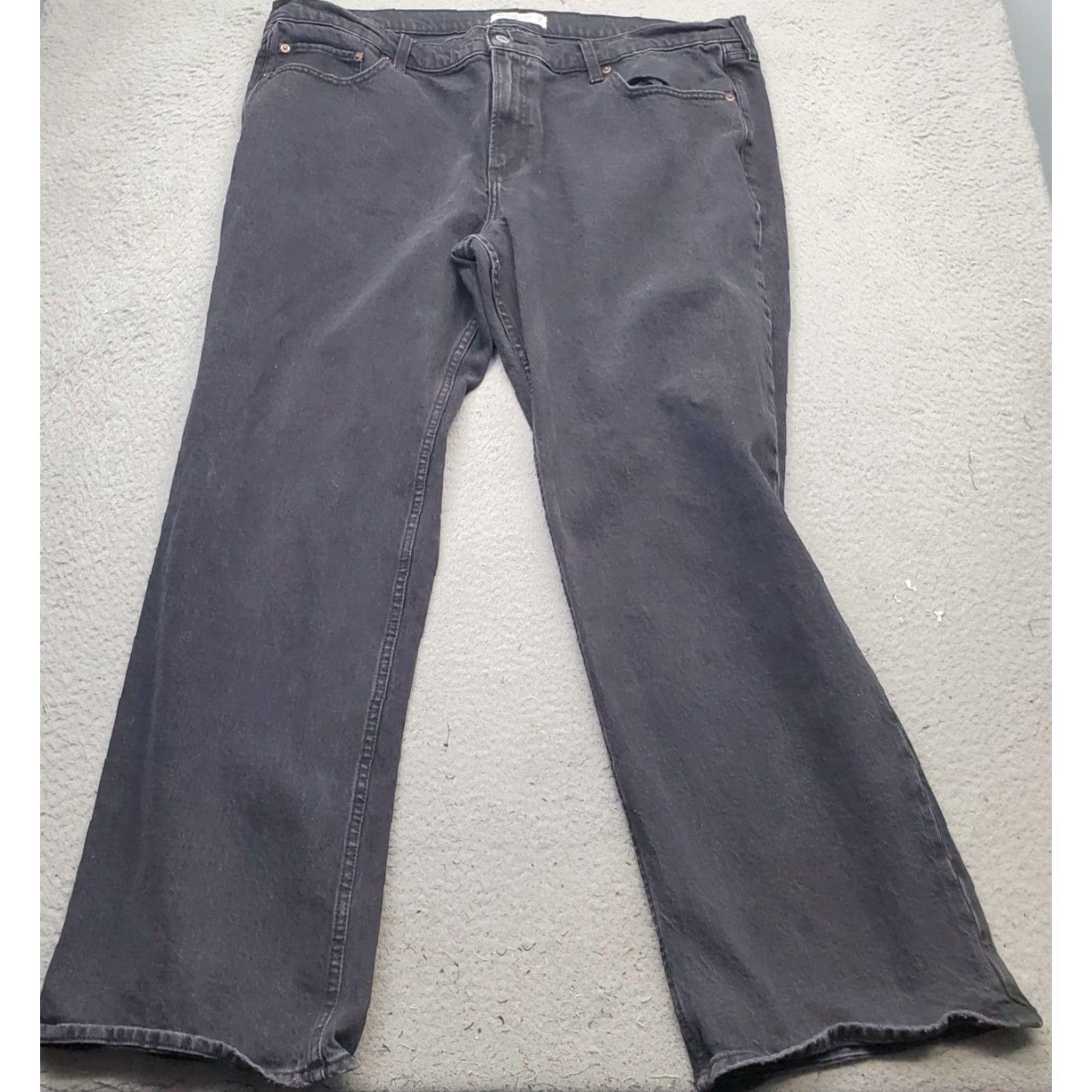 Abercrombie & Fitch Abercrombie & Fitch Jeans Mens Size 34/18 Black Denim Flat Front Low Rise Baggy Size US 34 / EU 50 - 2 Thumbnail
