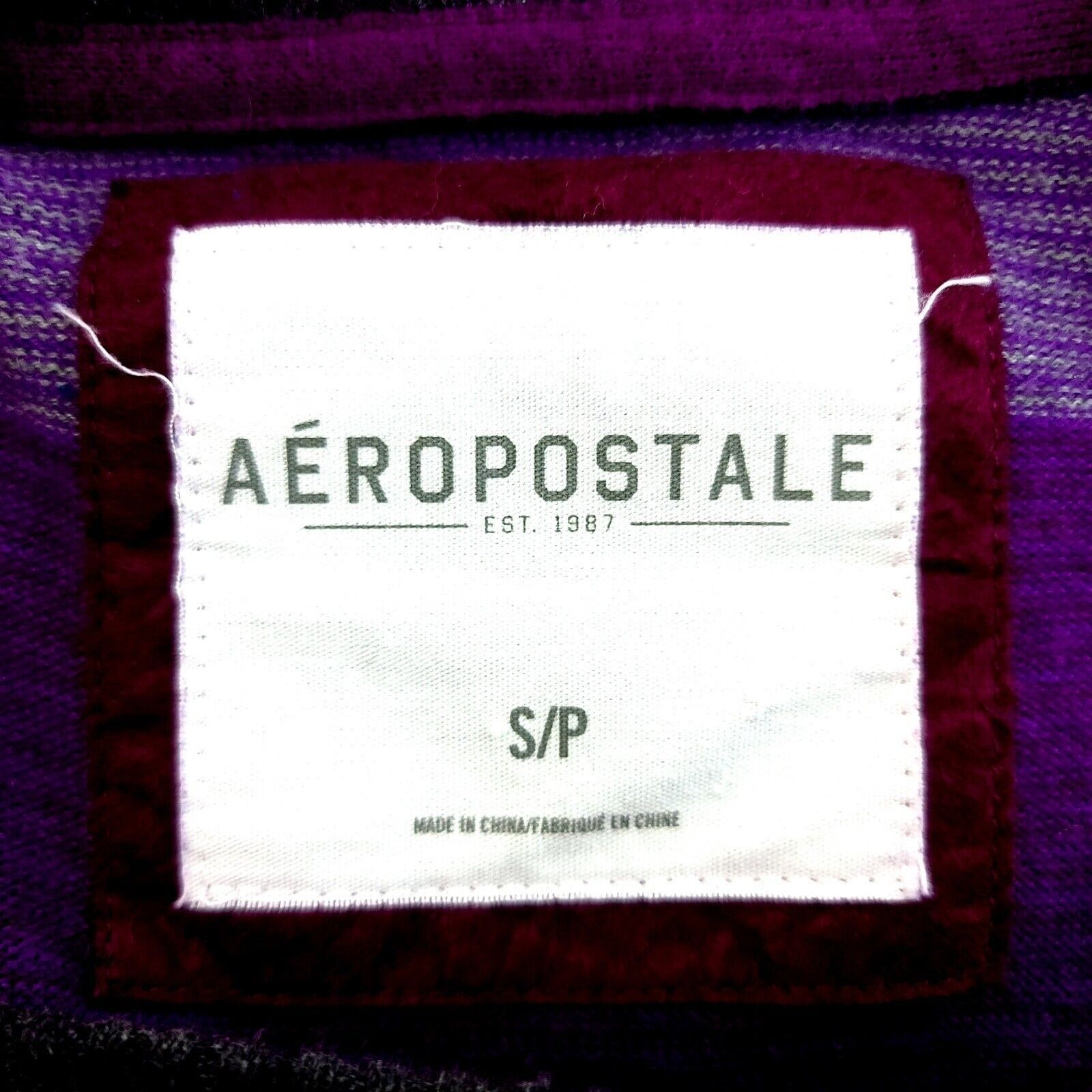 Aeropostale Aeropostale Small Purple Striped Red Gray Sweater V Neck Cot Size S / US 4 / IT 40 - 5 Thumbnail