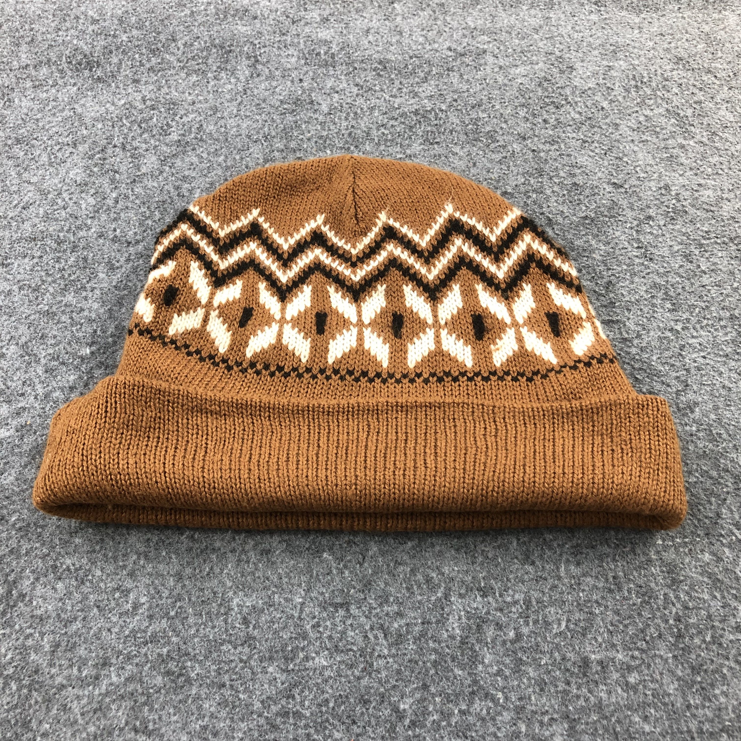 Vintage Unknown Fair Isle Brown Beanie Snowcap Snow Hat B96 Size ONE SIZE - 5 Thumbnail