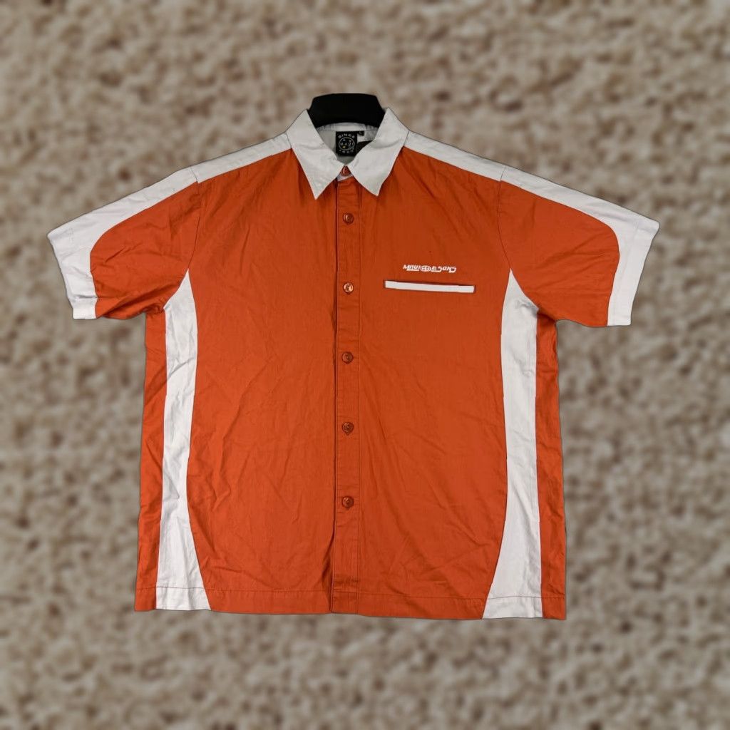 Vintage Maui and Sons Shirt Adult Large Orange Gray Bowling Style Button Up Short Sleeve Mens Casual Shirt Size US L / EU 52-54 / 3 - 1 Thumbnail