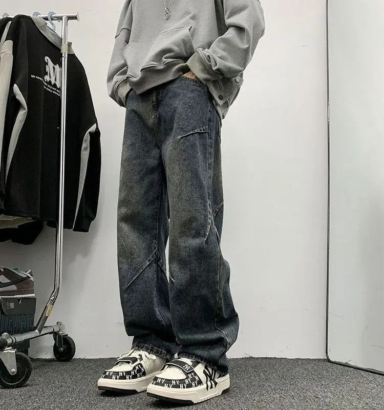 Japanese Brand Retro washed loose fitting straight leg jeans Size US 32 / EU 48 - 2 Thumbnail