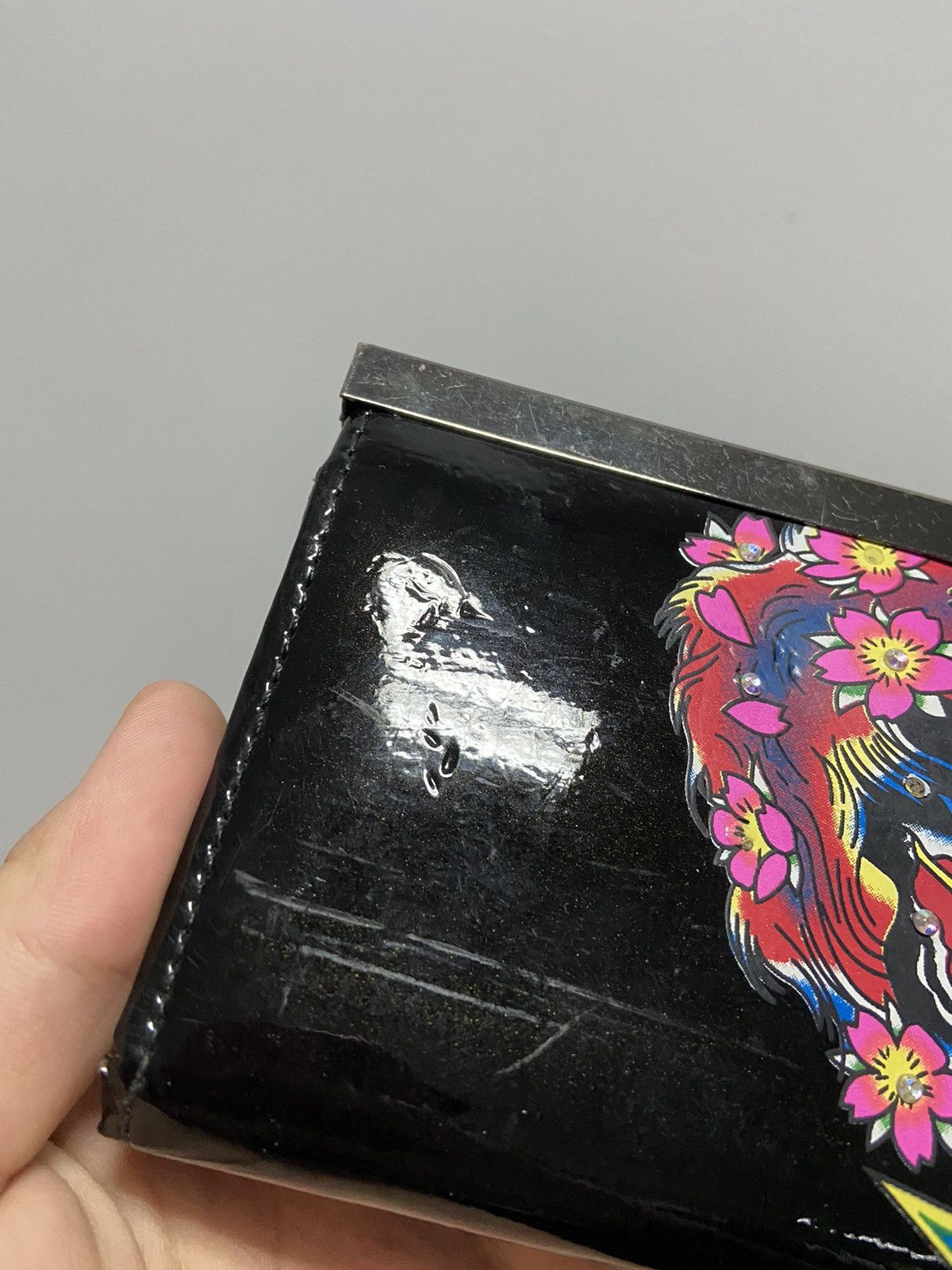 Ed Hardy × Vintage Ed Hardy Vintage Wallet Big Logo Print skull ☠️ flower Size ONE SIZE - 4 Thumbnail