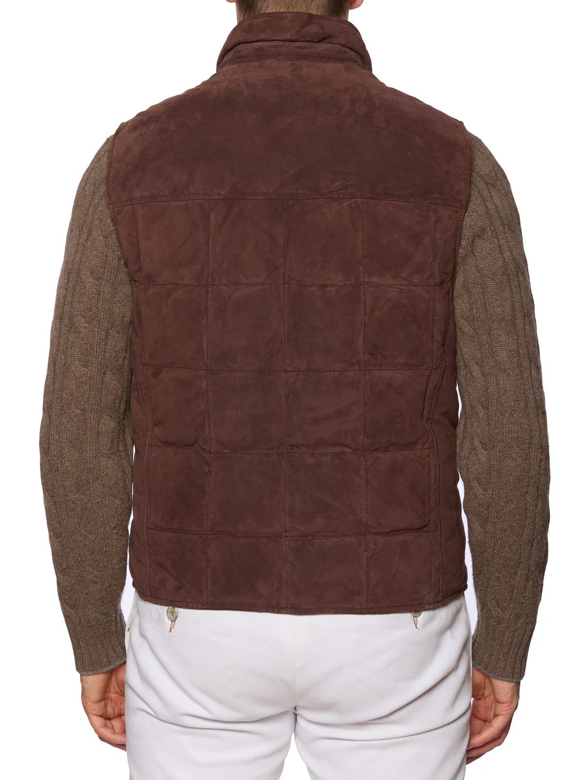 Brunello Cucinelli BRUNELLO CUCINELLI Brown Leather Suede Quilted Down Vest Size US M / EU 48-50 / 2 - 3 Thumbnail