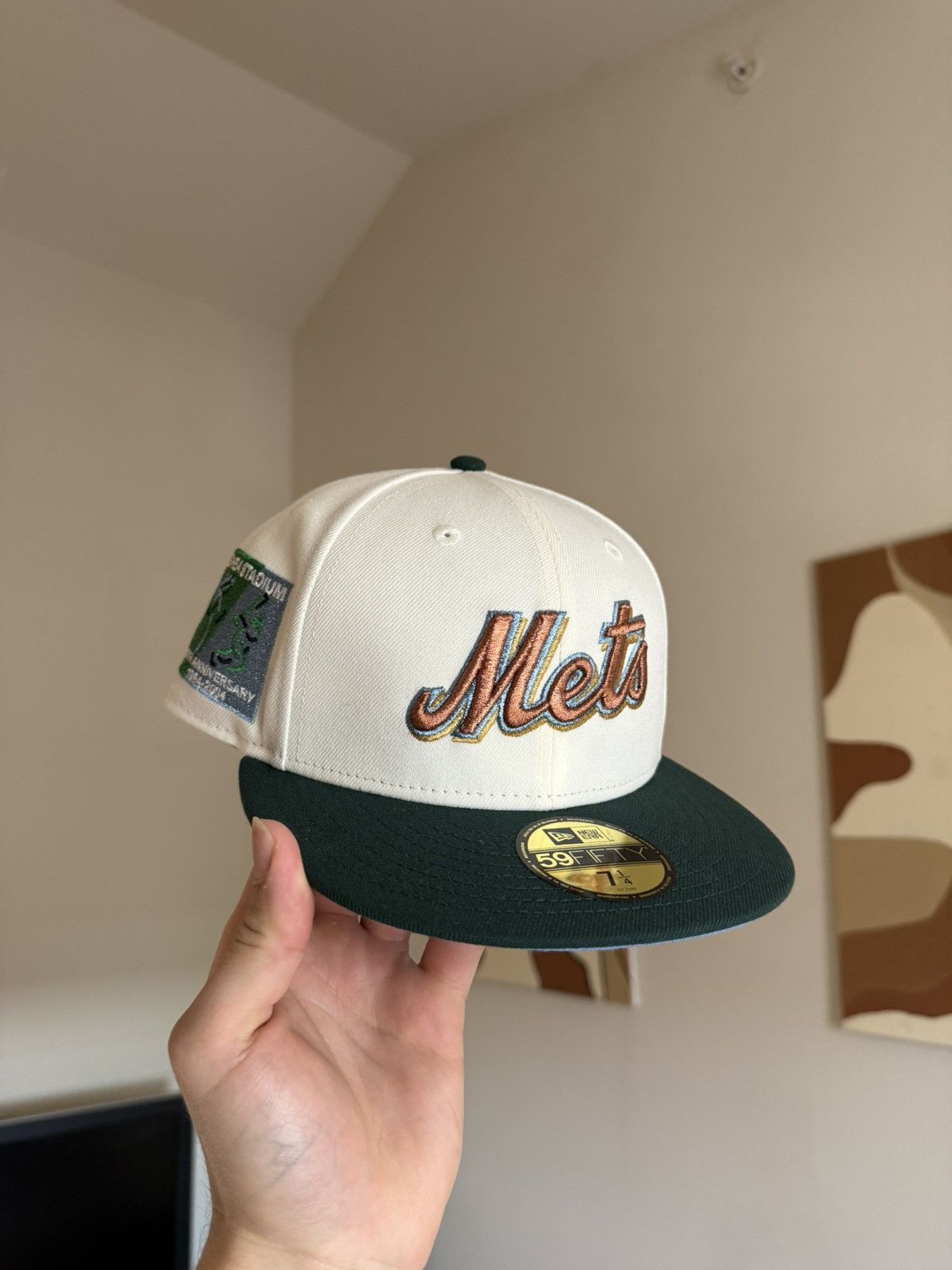 New Era 59fifty Fitted Hat Cap New York Mets Zuri 7 3/8 Blue