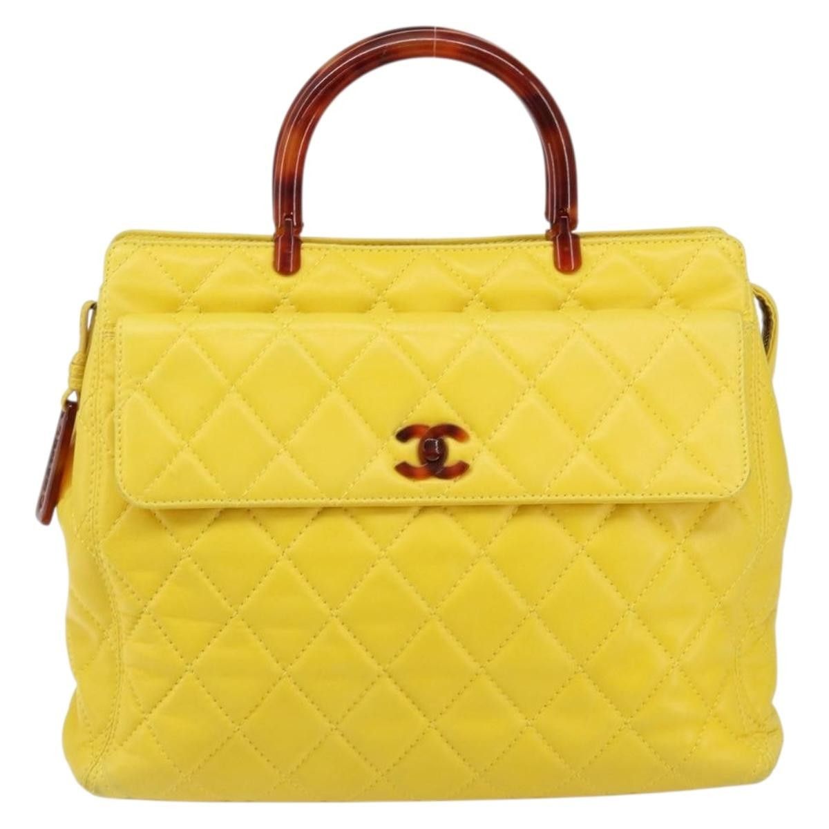 Chanel Chanel Vintage CC Resin Pocket Tote Quilted Leather Size ONE SIZE - 1 Thumbnail