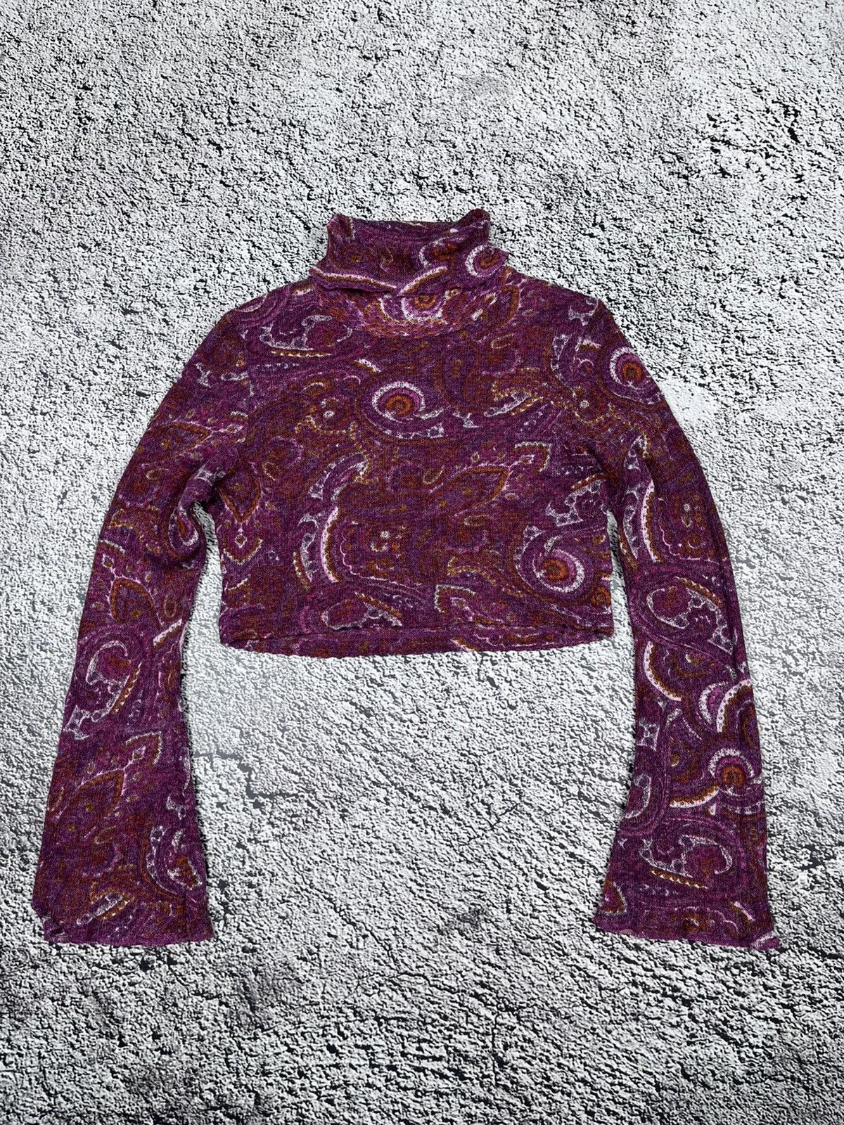 Japanese Brand Vintage Knit Abstract Cropped Turtleneck Top size M Size M / US 6-8 / IT 42-44 - 1 Thumbnail