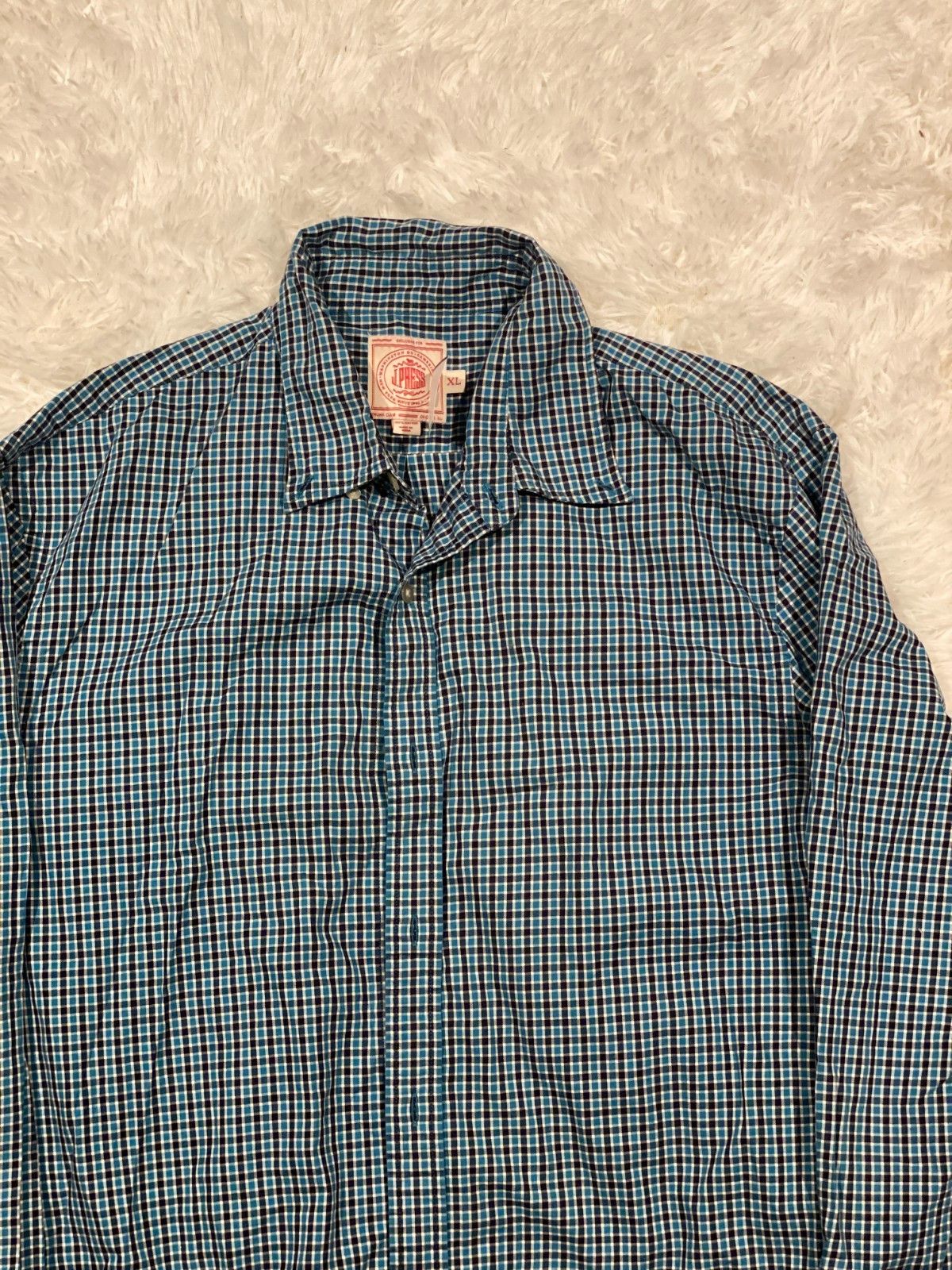 J. Press J. PRESS Mens Size XL Blue Gingham Check Button Down Sport Size US XL / EU 56 / 4 - 9 Thumbnail