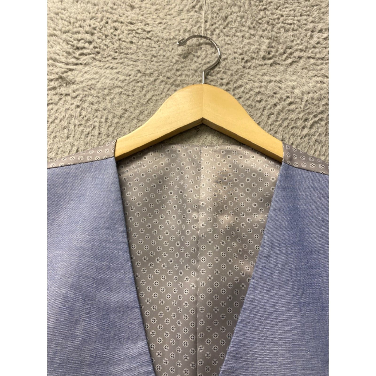 Vintage Men's Slim Fit Cotton Tuxedo Waistcoat Vest L Blue Formal Size US L / EU 52-54 / 3 - 2 Thumbnail