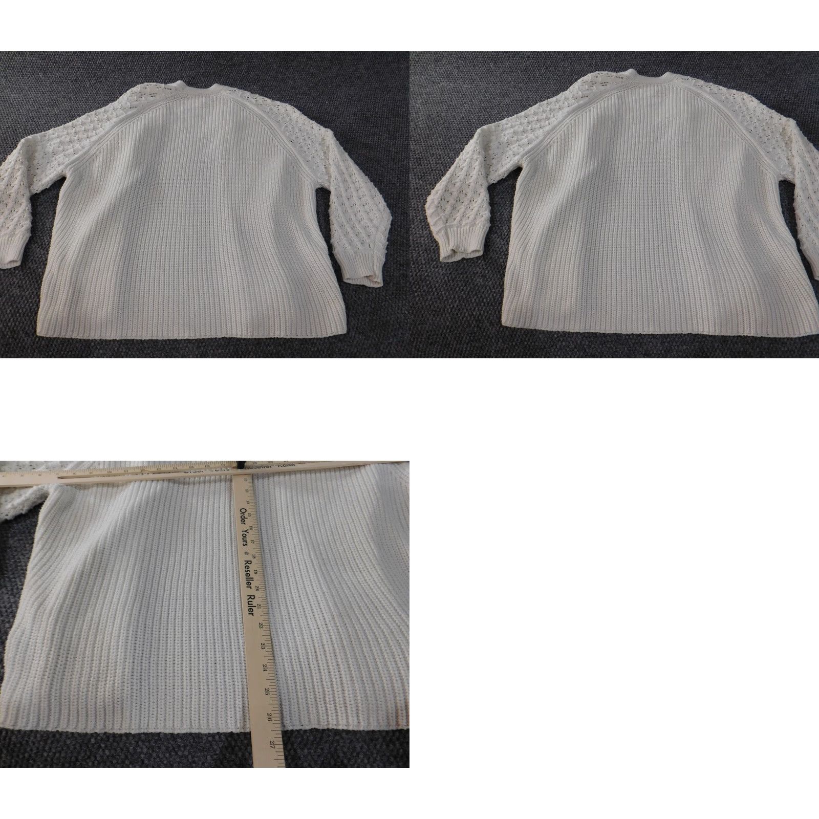 Vintage Knox Rose Cardigan Sweater White L Womens Crew Neck Open Knit Classic Casual Size L / US 10 / IT 46 - 8 Thumbnail