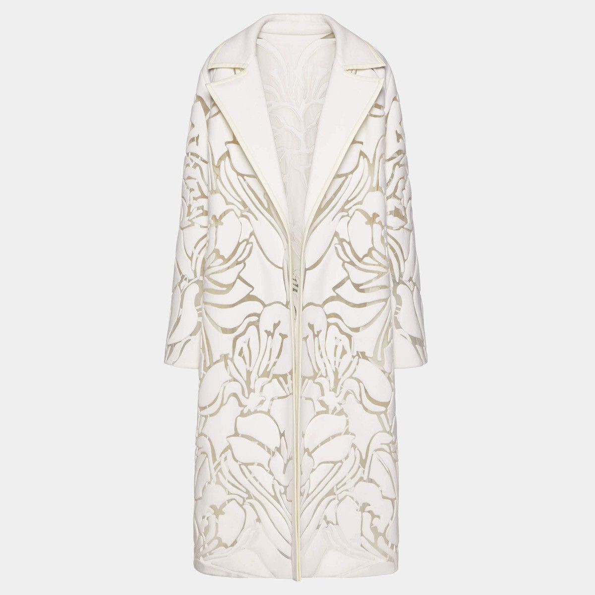 image of Valentino Runway Ss22 Floral Cutout Coat NWT in White, Women's (Size Small)