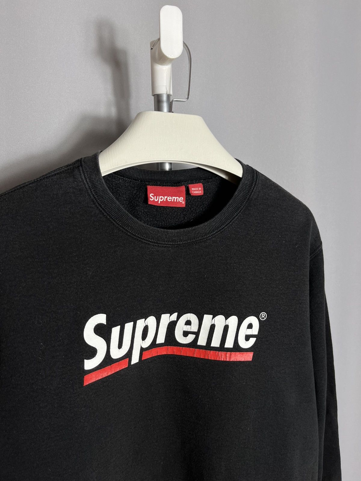 Supreme Supreme Underline Logo Crewneck Black Mens Print Size US M / EU 48-50 / 2 - 3 Thumbnail