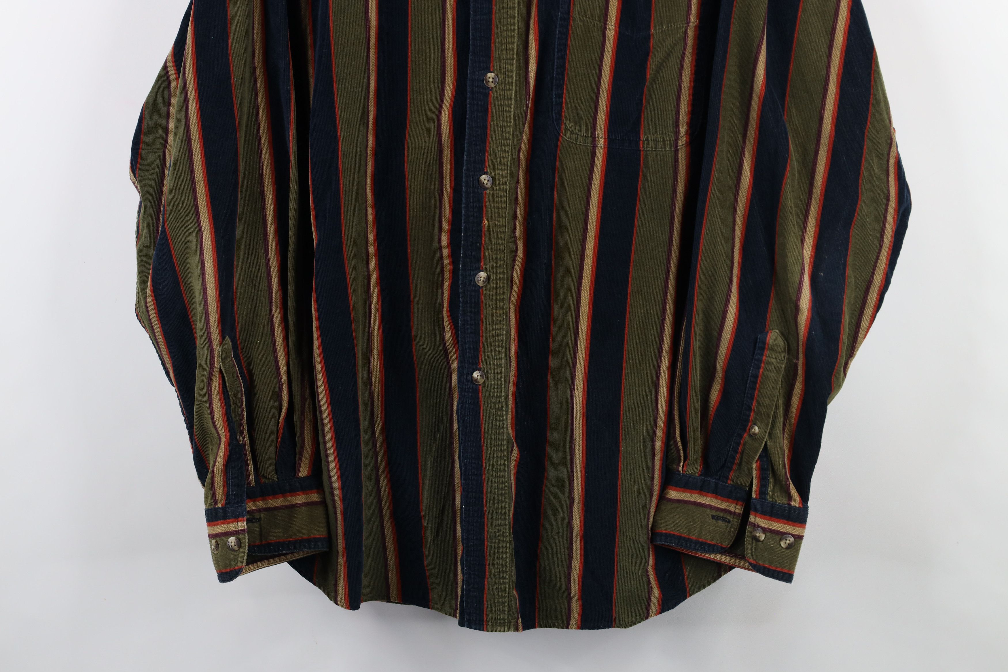 Vintage Vintage 90s Streetwear Block Corduroy Button Down Shirt Size US L / EU 52-54 / 3 - 3 Thumbnail