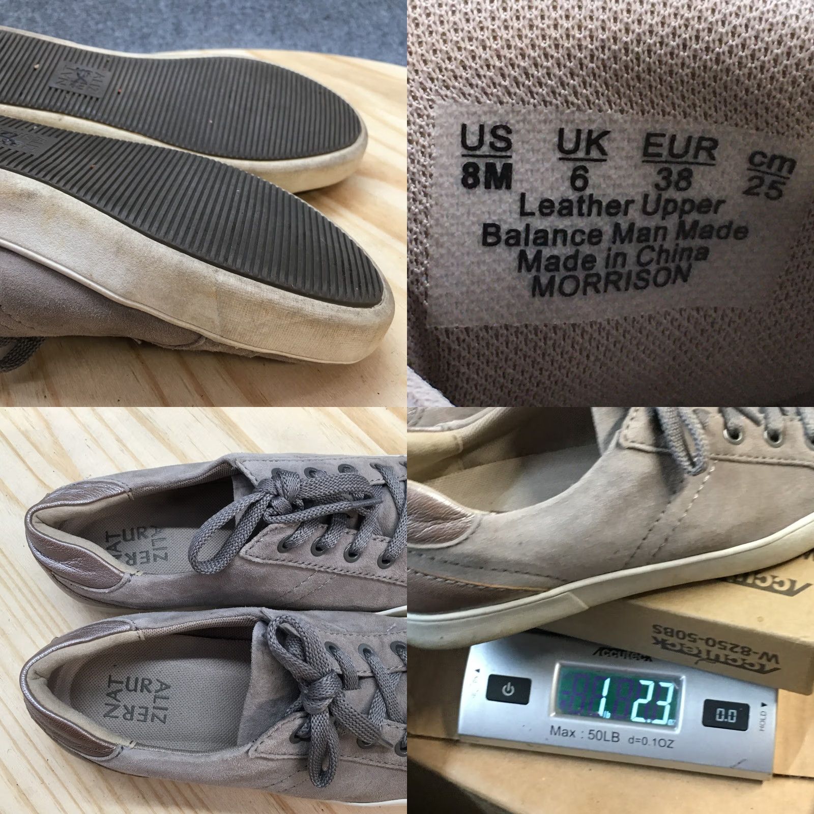 Naturalizer Naturalizer Shoes Womens 8 M Morrison Low Top Sneakers Gray Leather Lace Up Size M / US 6-8 / IT 42-44 - 9 Thumbnail