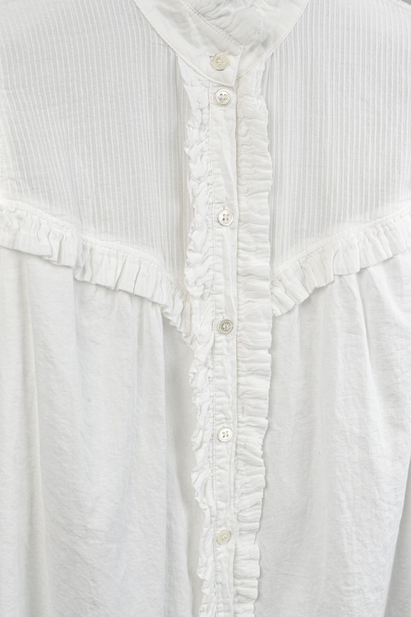 Other Raquel Allegra White Gibson Girl Frills Shirt Size L / US 10 / IT 46 - 7 Thumbnail