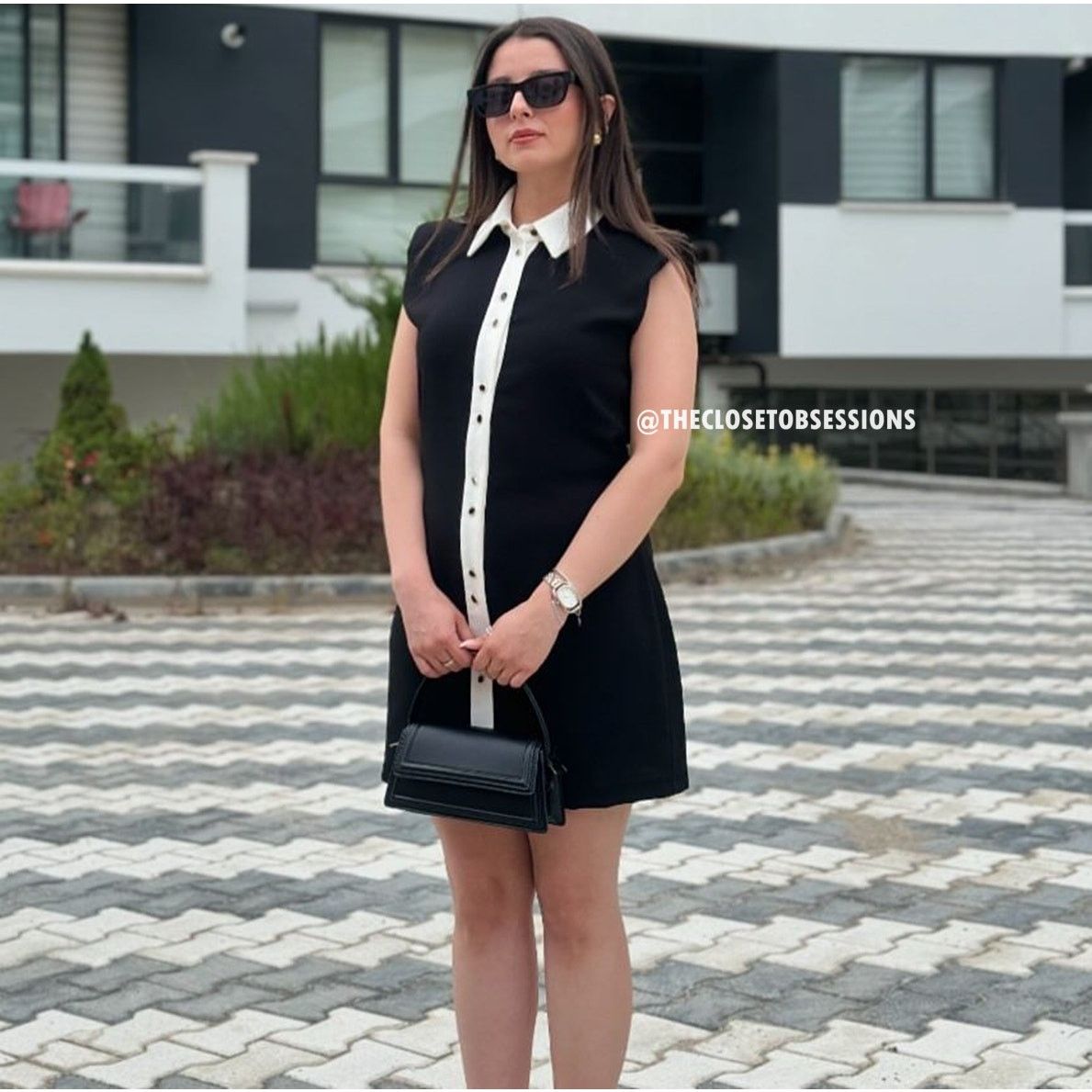 Zara CHANEL VIBES!!! ZARA BLOGGER FAVE!!! Contrasting Mini Dress Size L / US 10 / IT 46 - 15 Thumbnail