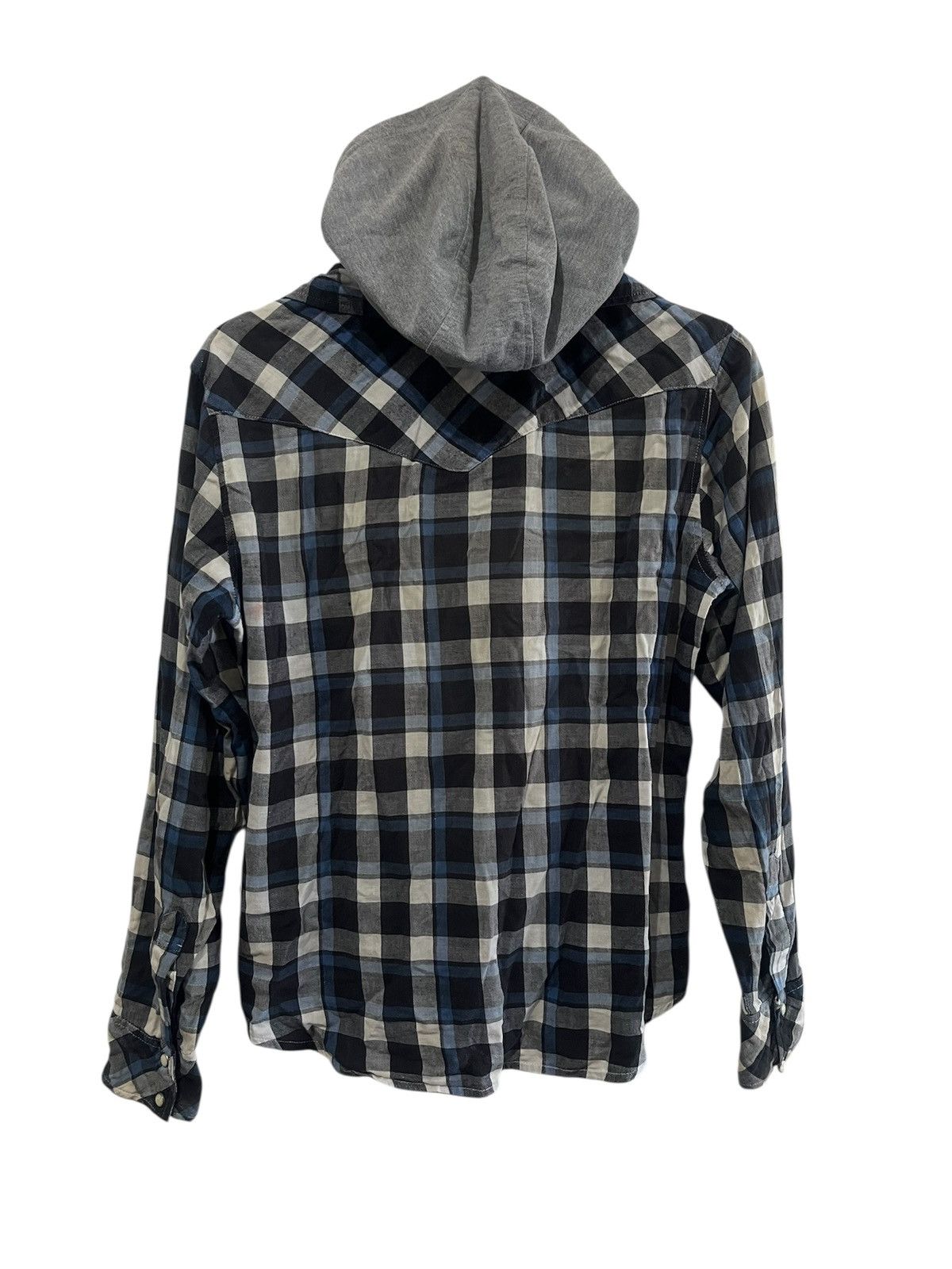 If Six Was Nine MARAK Magnificent Wave Plaid Flannel Hooded Shirt Size US M / EU 48-50 / 2 - 2 Thumbnail