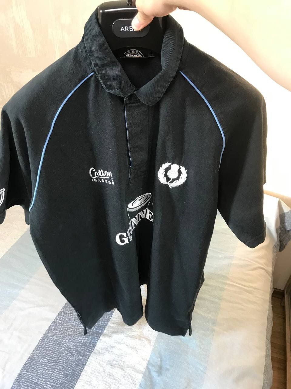 Pringle Of Scotland 🔥 Scotland Guinness Cotton Traders Rugby Polo Shirt Vintage Size US L / EU 52-54 / 3 - 4 Thumbnail