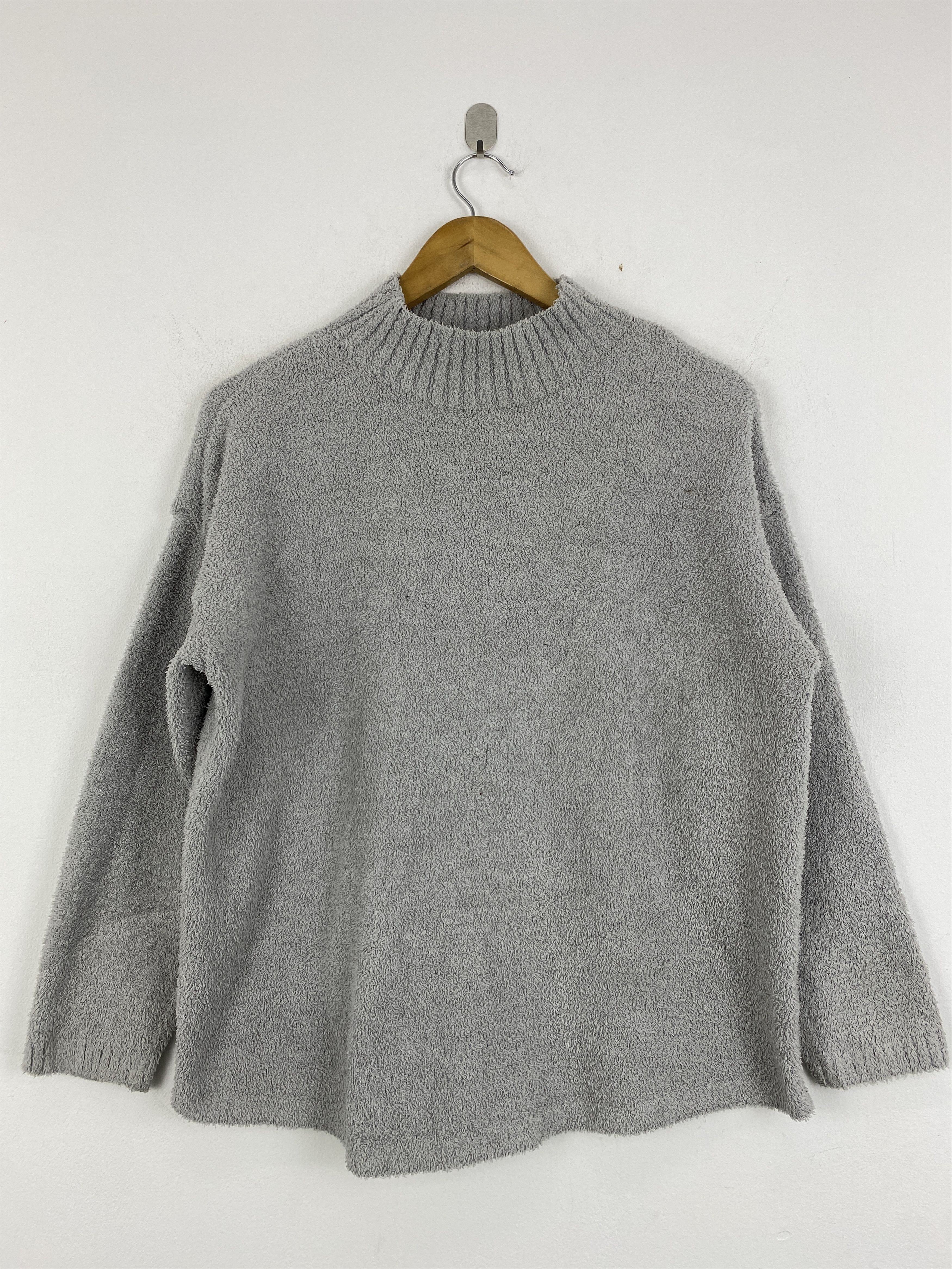 Japanese Brand Uniqlo neck Jumper Fleece Knitwear Grey JA0156 Size US L / EU 52-54 / 3 - 2 Thumbnail