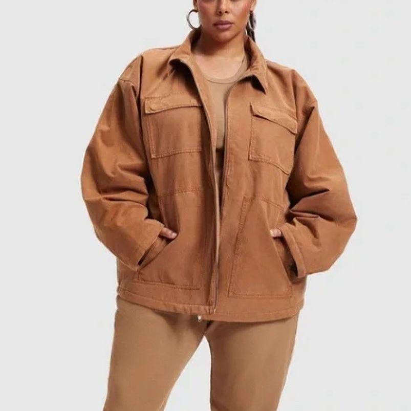 Good American Good American Chore Dropped Shoulder Utility Jacket Camel 1X Size XL / US 12-14 / IT 48-50 - 2 Thumbnail
