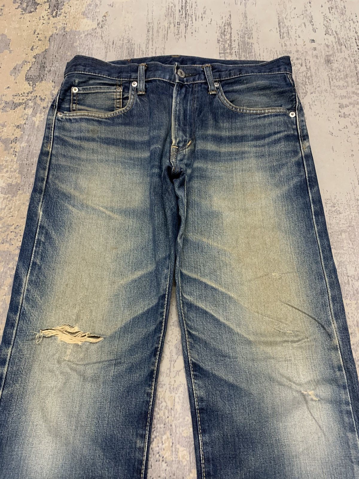 Japanese Brand Vintage Edwin Lot 503 Distressed Mud Wash Denim Jeans 32x28 Size US 32 / EU 48 - 5 Thumbnail