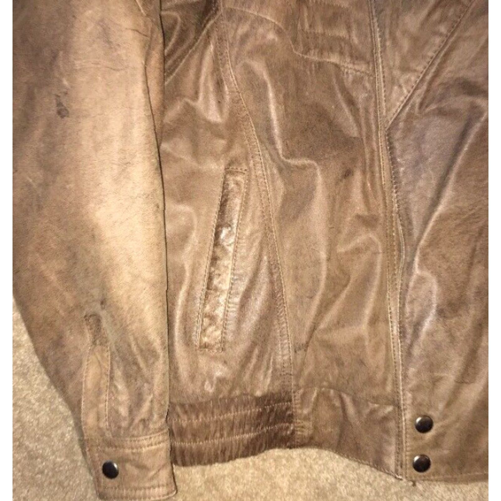 Vintage VINTAGE Saxony Leather Jacket Mens Brown 44 Sz Regular Solid Size 44 Men Brown Leather Jacket Mens VINTAGE Size US S / EU 44-46 / 1 - 3 Thumbnail
