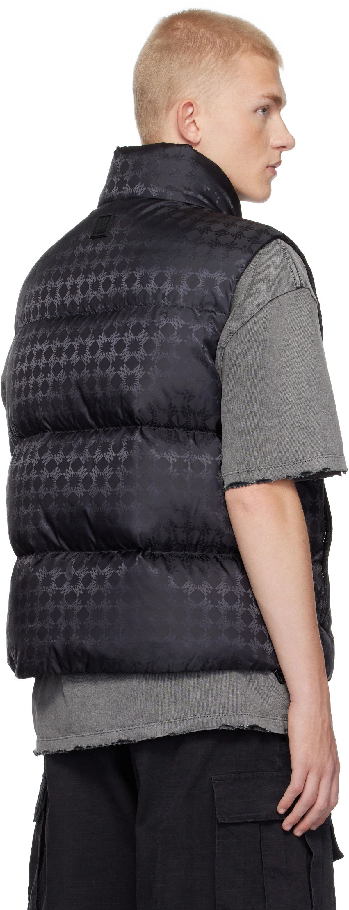 Amiri o1orln1125 MA Quad Jacquard Down Gilet in Black Size US XL / EU 56 / 4 - 4 Thumbnail