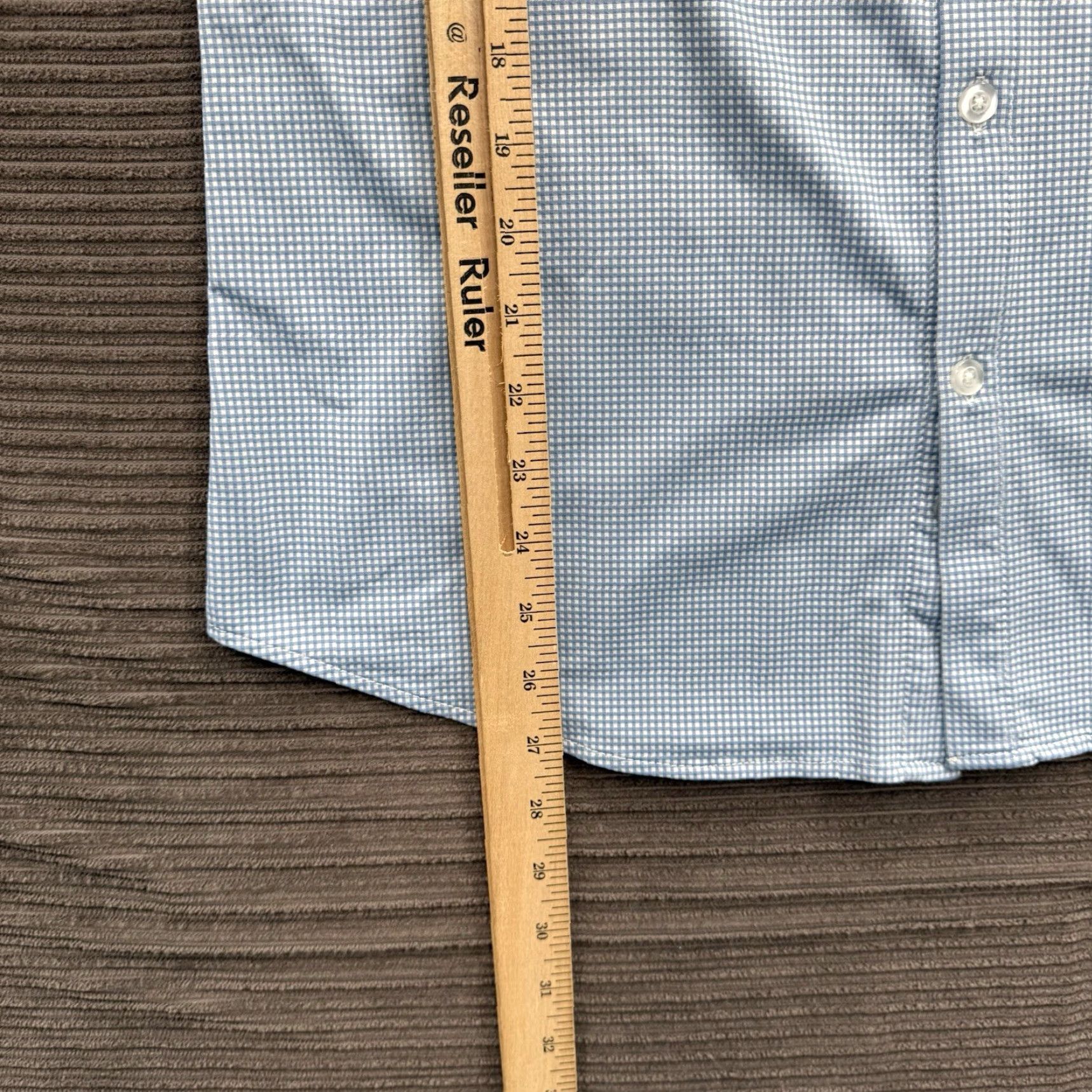 Mizzen+Main Mizzen+Main Shirt Men Medium Trim Fit Blue Check Polyester Spandex Performance Stretch, Long Sleeve, Button-Up, Collared, Casual Size US M / EU 48-50 / 2 - 7 Thumbnail