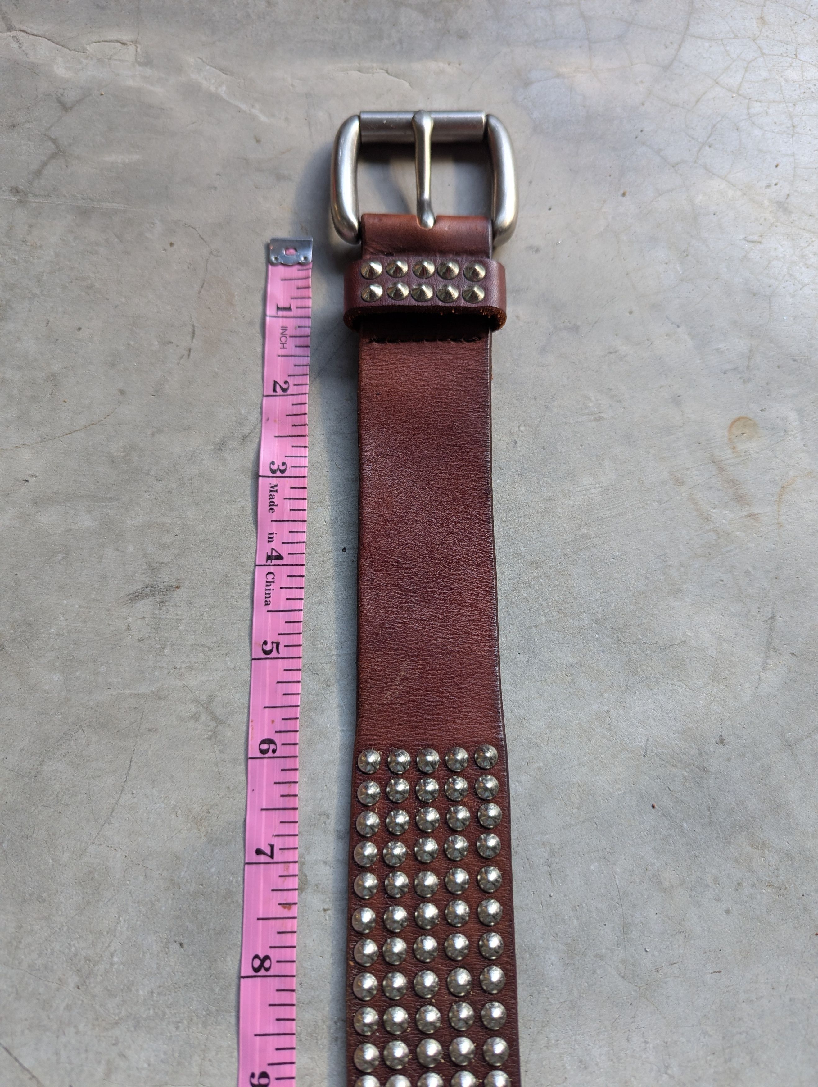 Hollywood Trading Company HTC Hollywood Trading Company Spiked Studded Leather Belt Size 40 - 8 Thumbnail