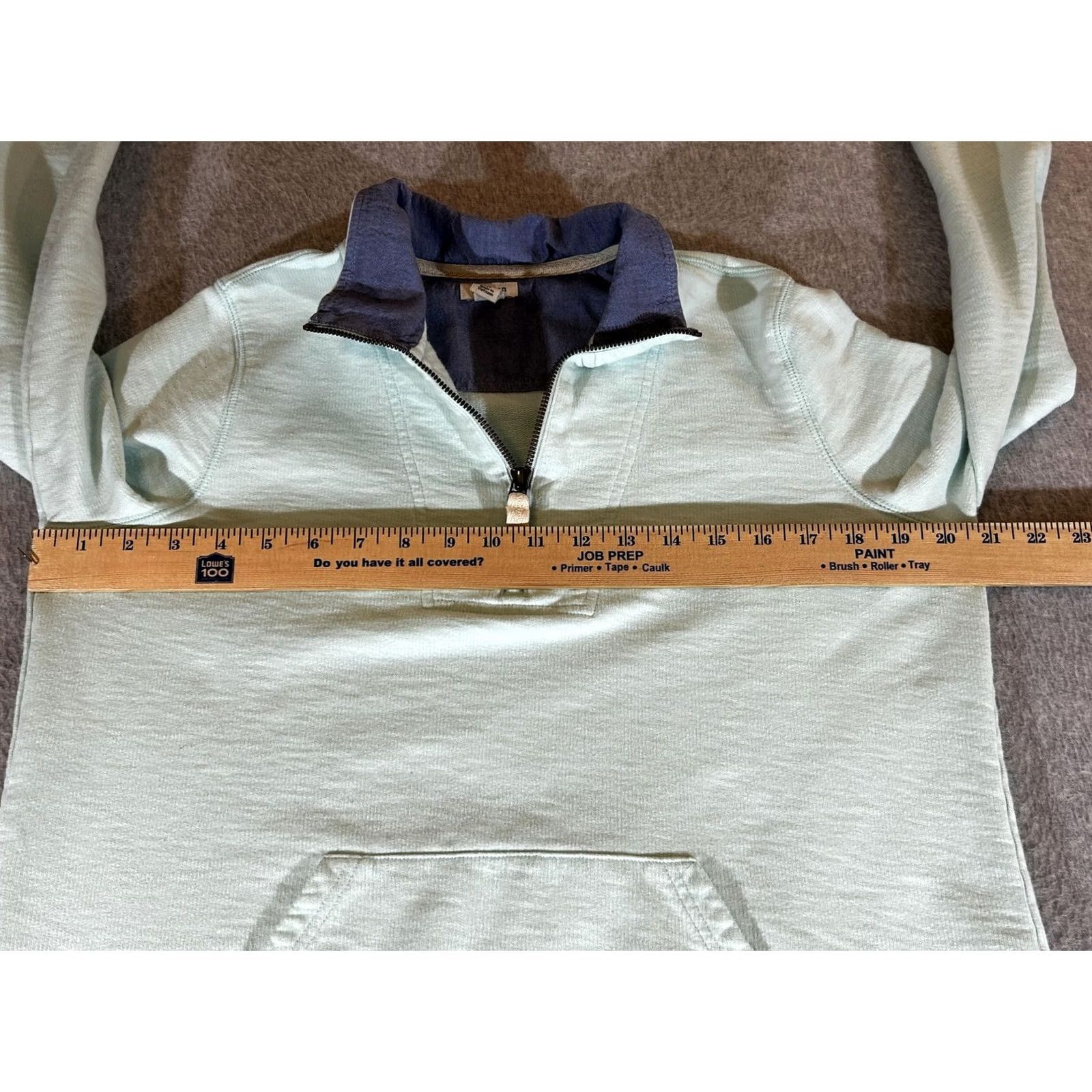 Vintage L.L. Bean Sweatshirt Womens Medium Green Organic Cotton 1/4 Zip Pullover Top Long Sleeve Regular Fit Casual Fall Womens Size M / US 6-8 / IT 42-44 - 4 Thumbnail