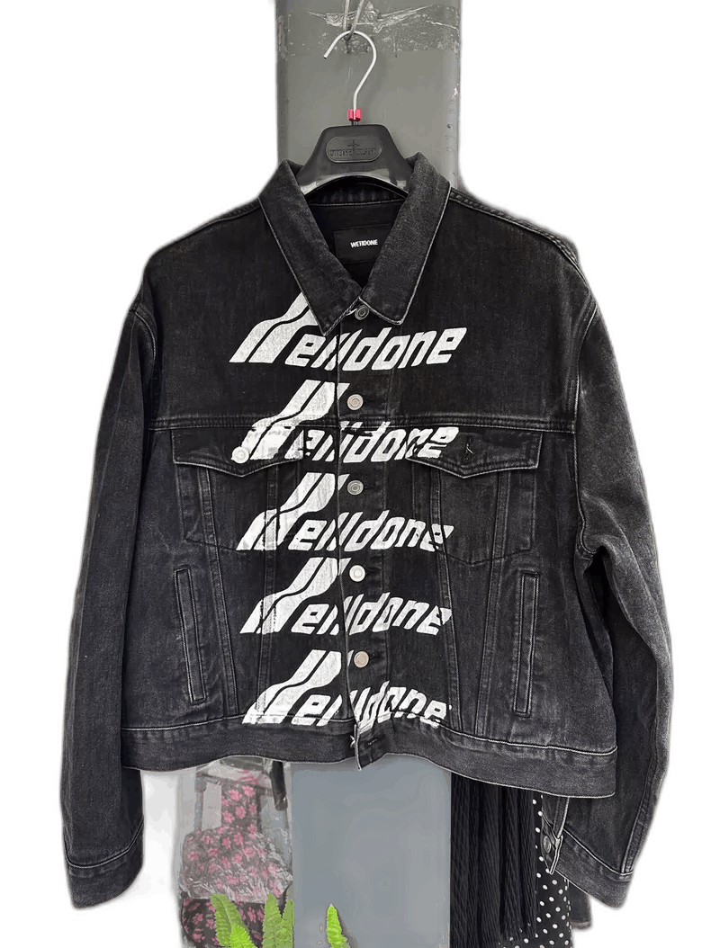 WE11DONE WellDone Black Denim Jacket with Logo Size US L / EU 52-54 / 3 - 1 Thumbnail